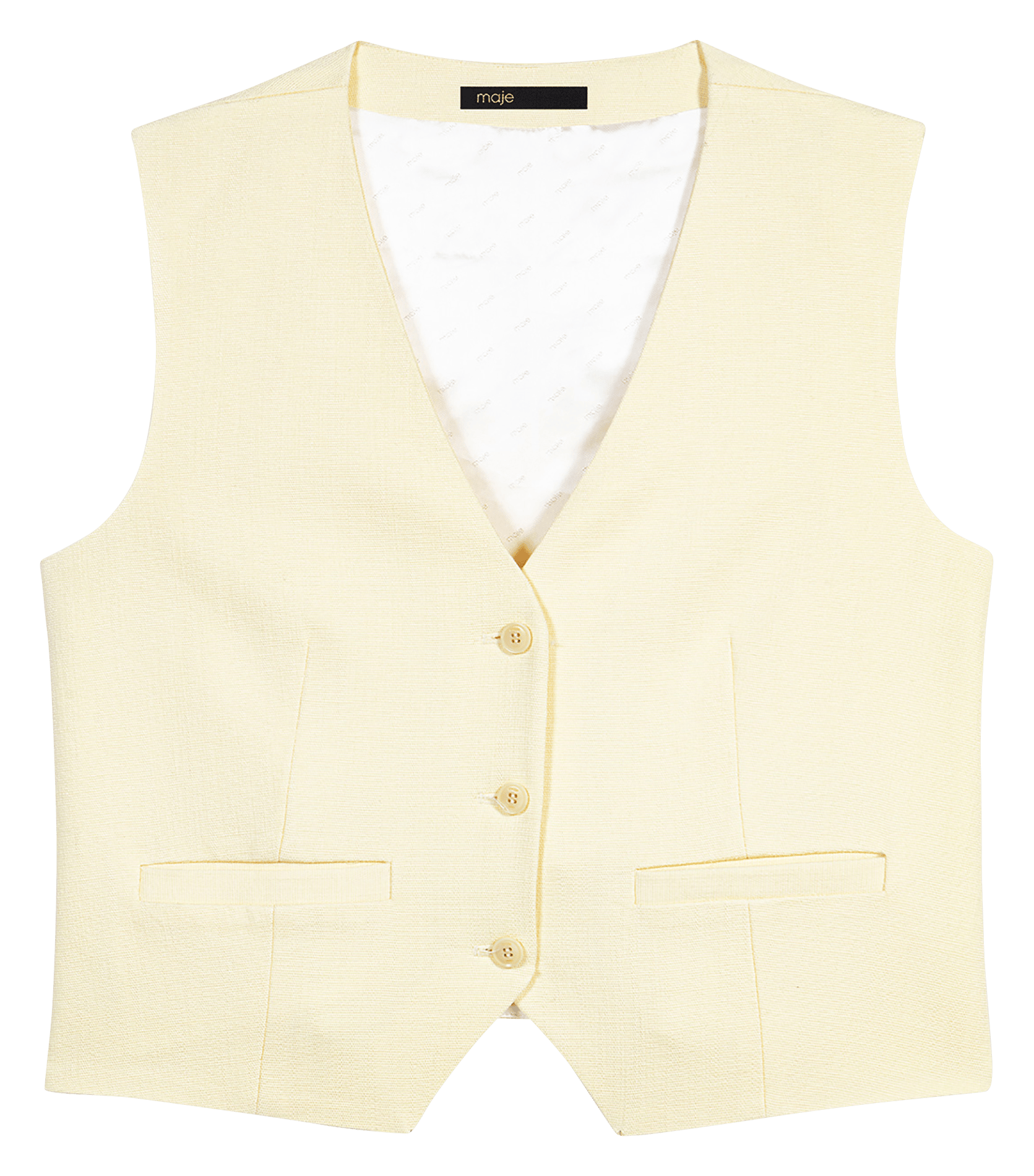 Gilet tailleur court sans manches MAJE Jaune