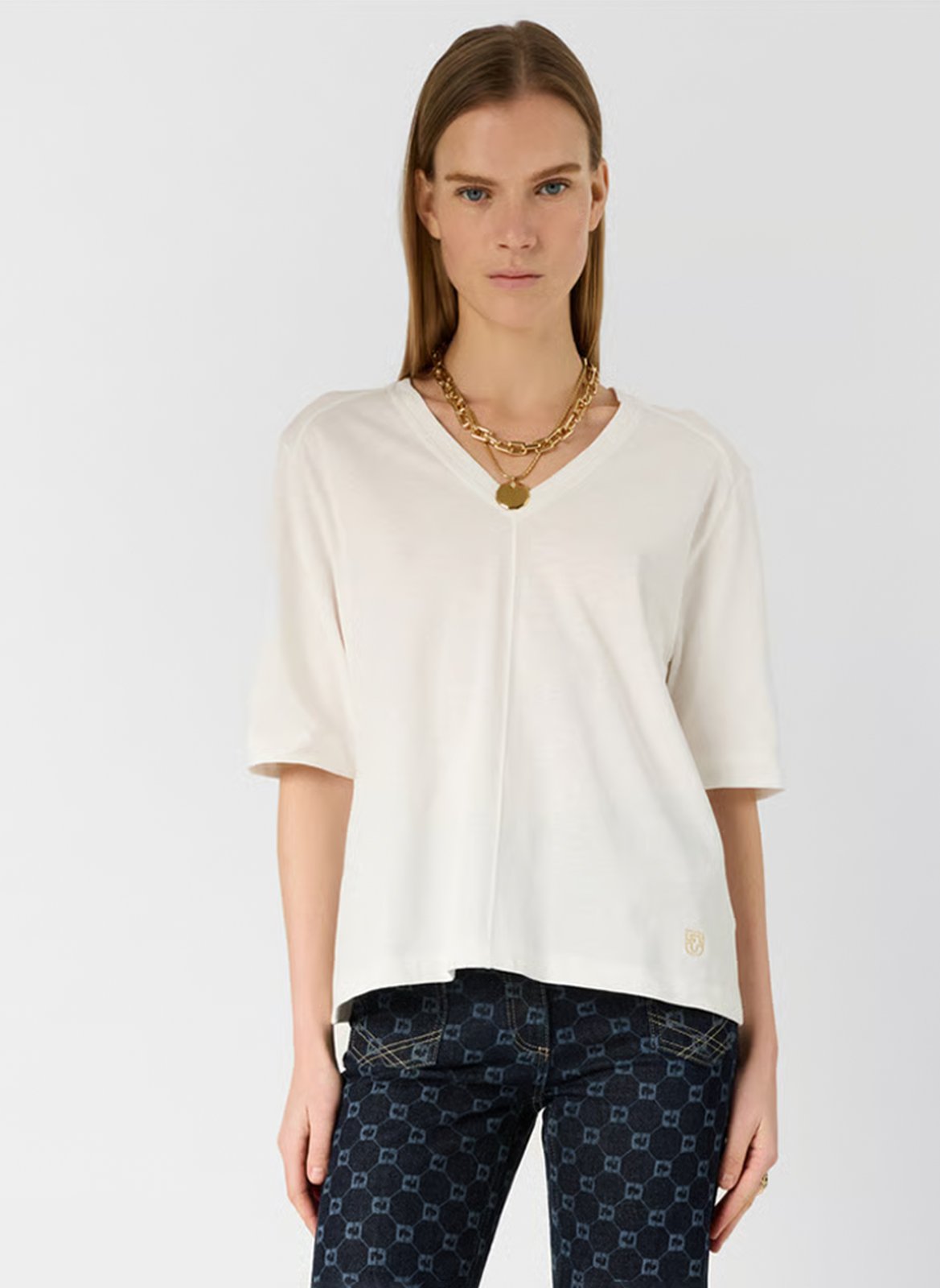 Tee-shirt droit col V en coton GERARD DAREL