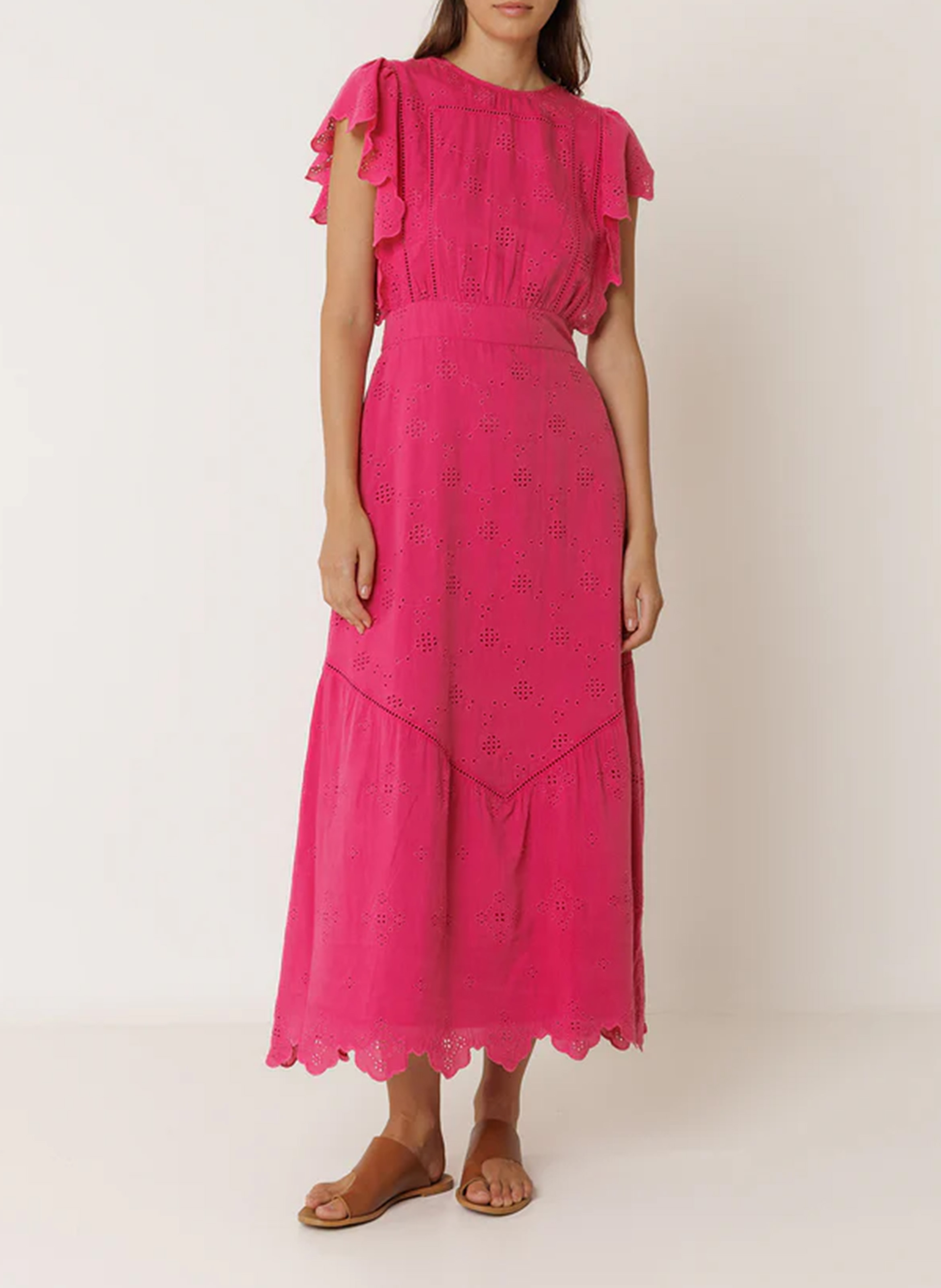 Robe longue brodée unie INDI & COLD