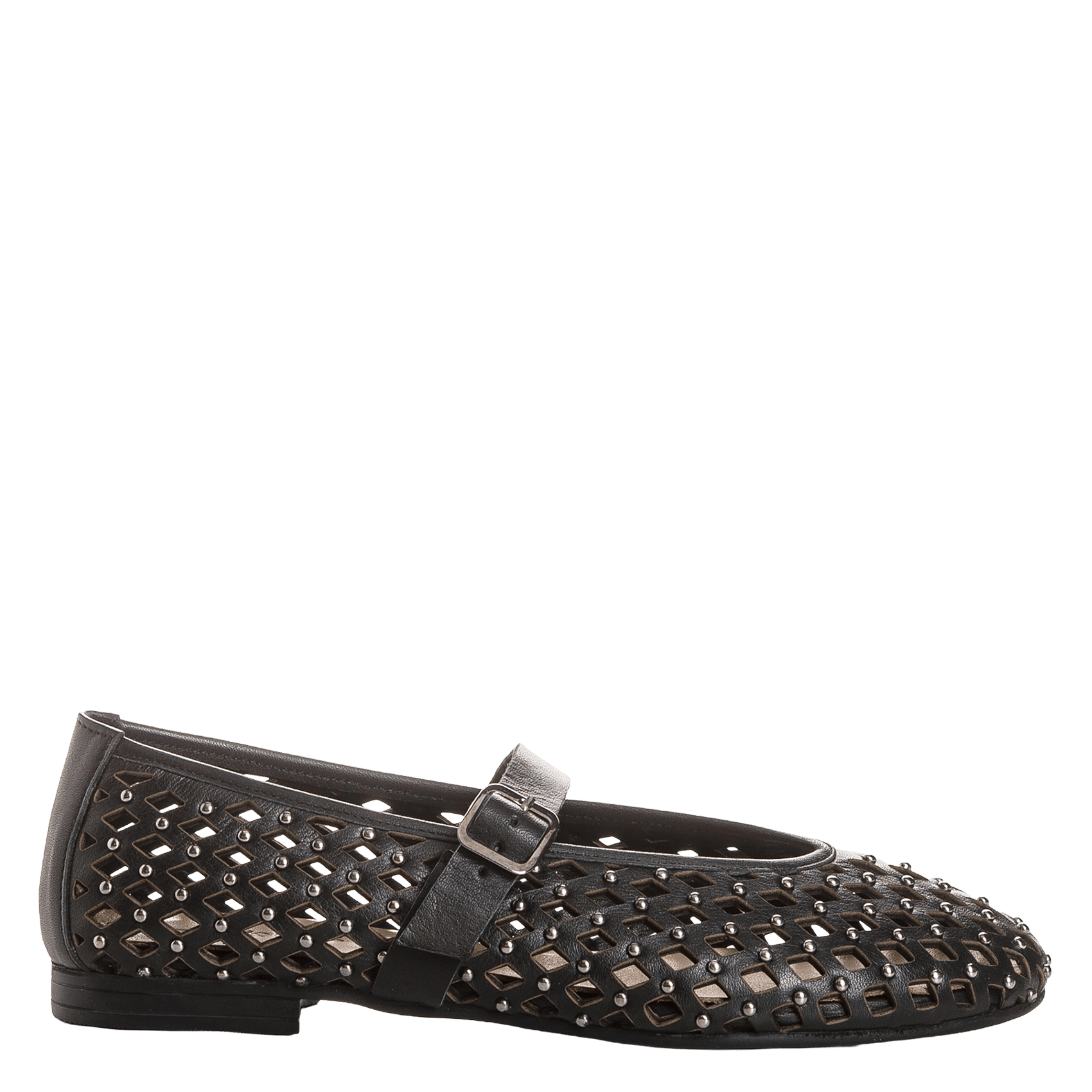 Ballerines en cuir ajourées REQINS Noir