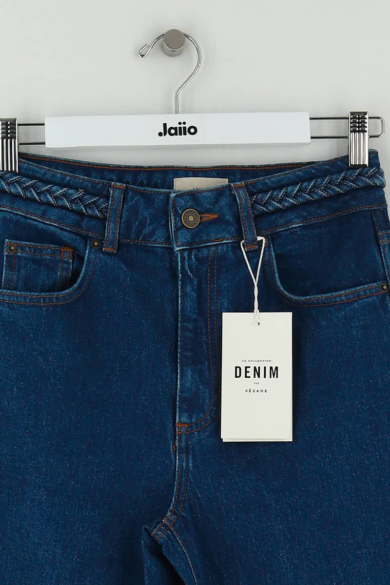 Straight cotton-blend pants SEZANE - Seconde main Blue