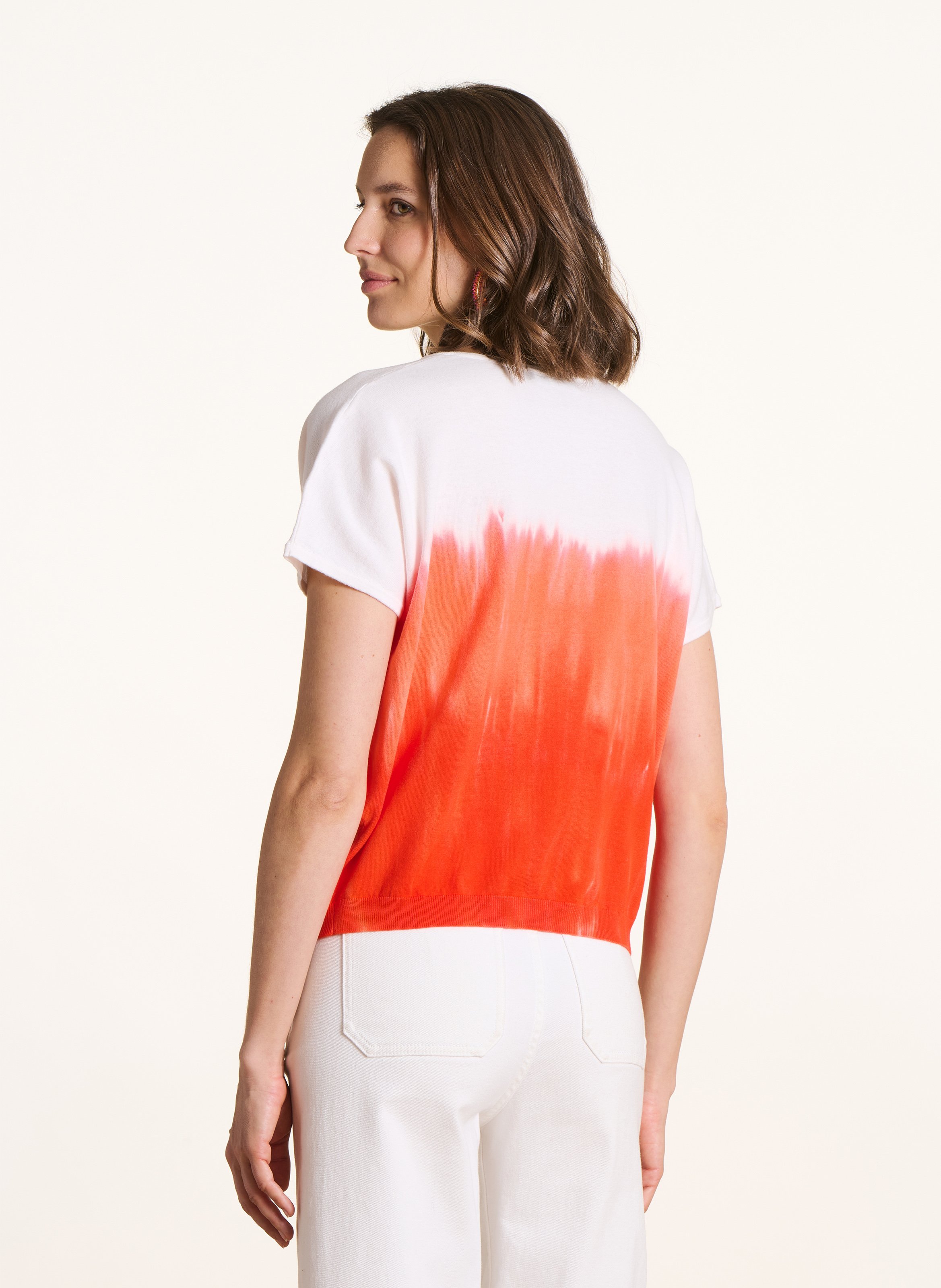 Round neck tie-dye T-shirt LA FEE MARABOUTEE Pink