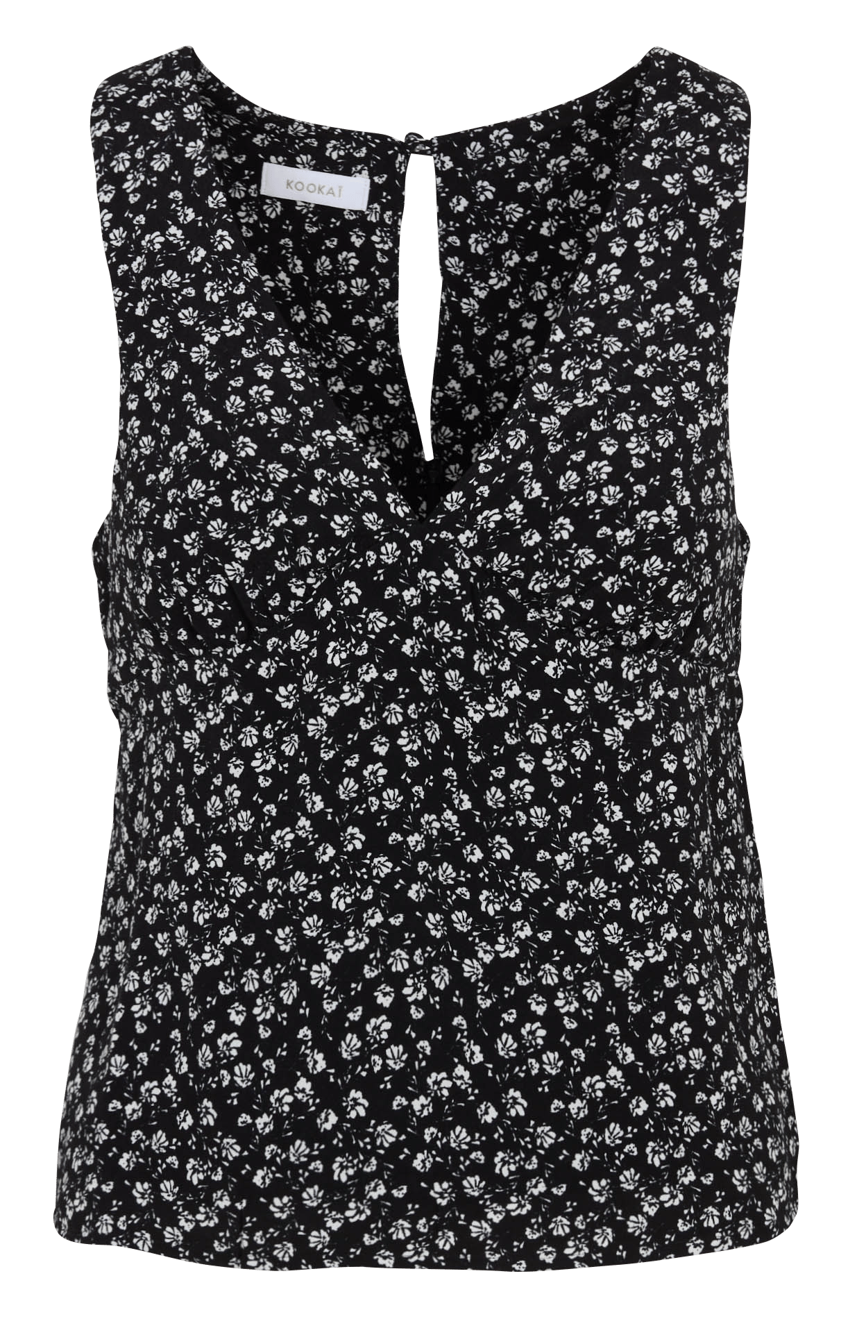 Débardeur à imprimé fleuri col v  KOOKAI Noir