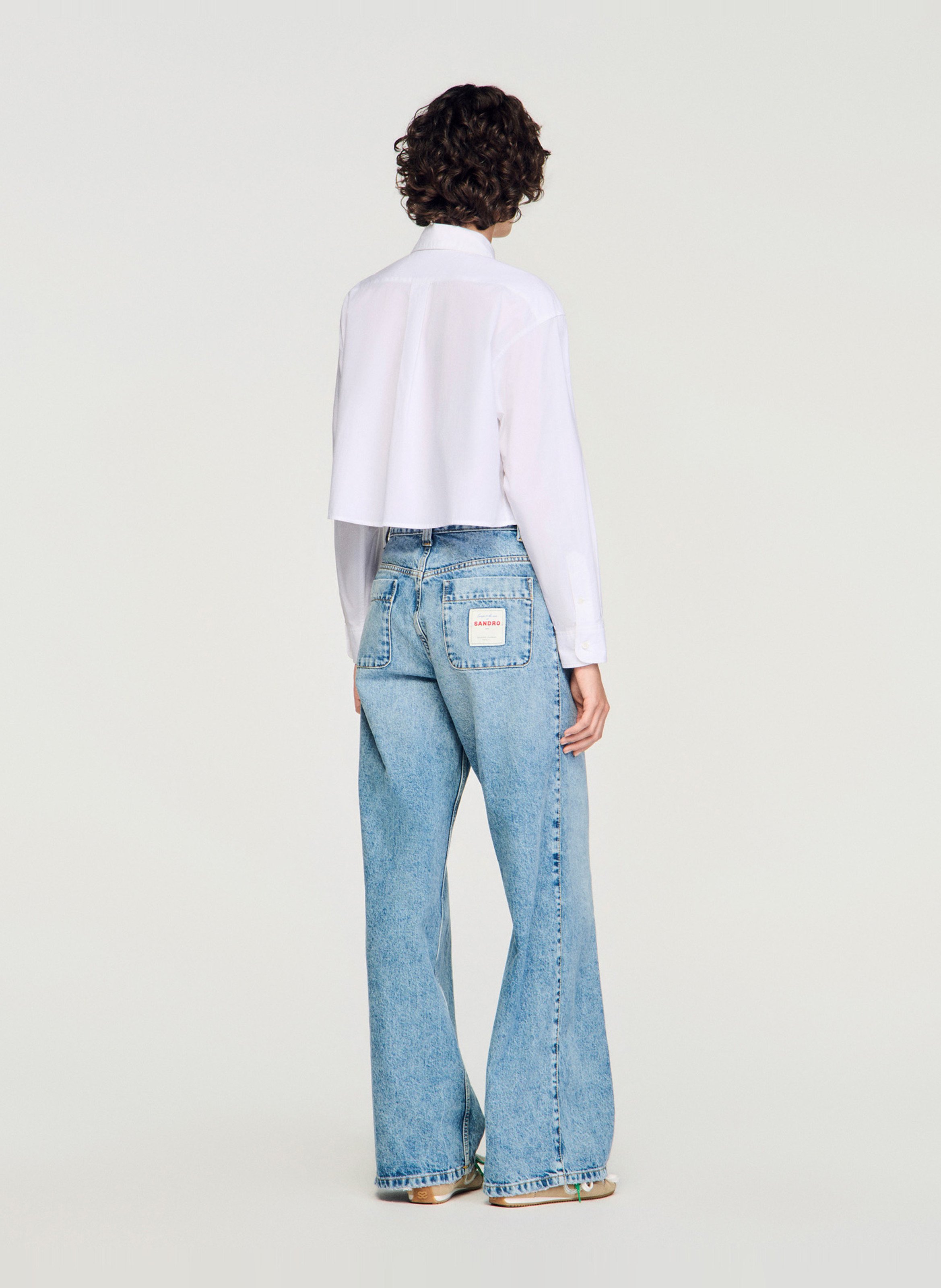 Kurzes Hemd aus Baumwollpopeline. SANDRO Weiss