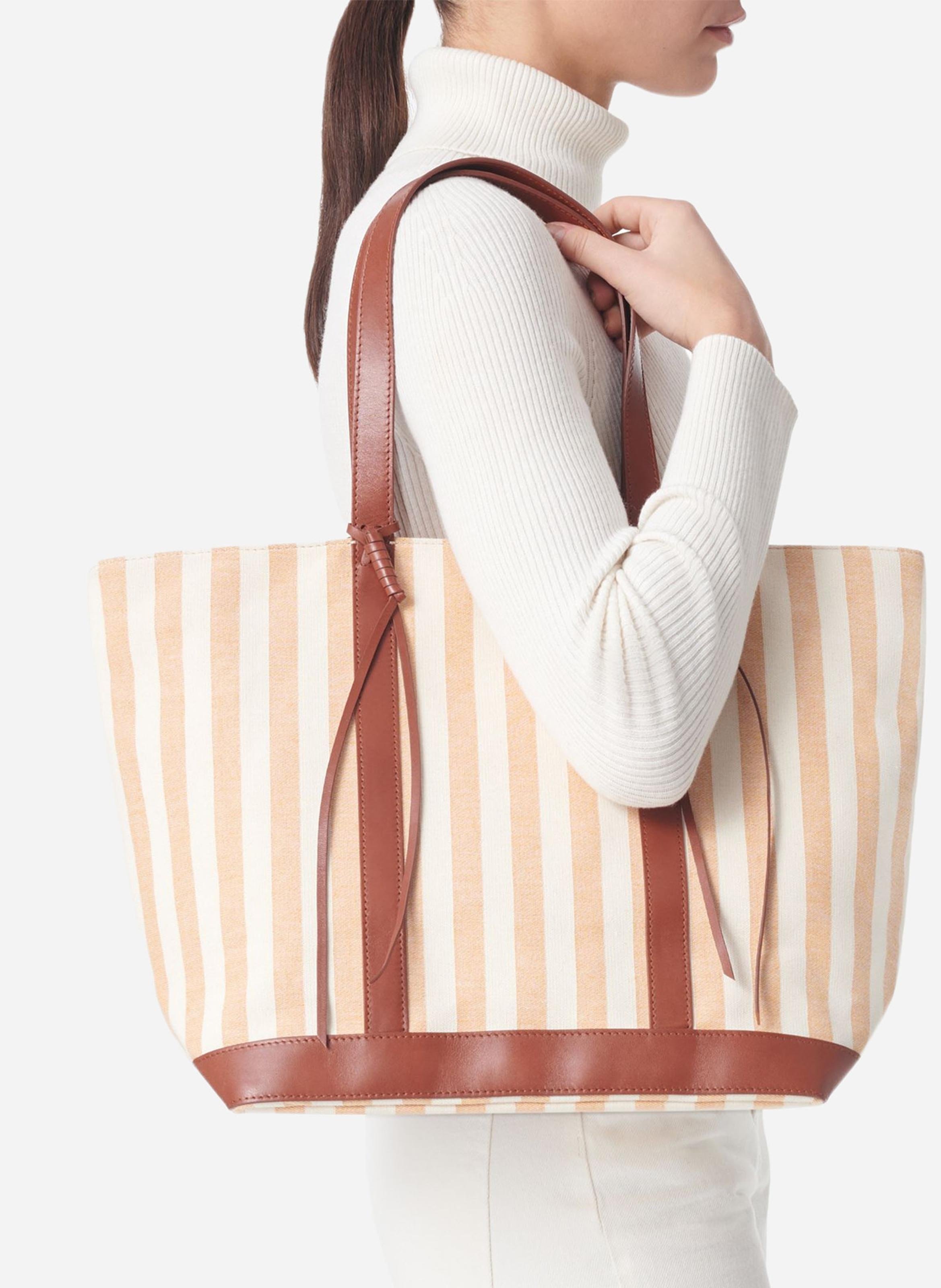 Gestreepte shopper VANESSA BRUNO Geel