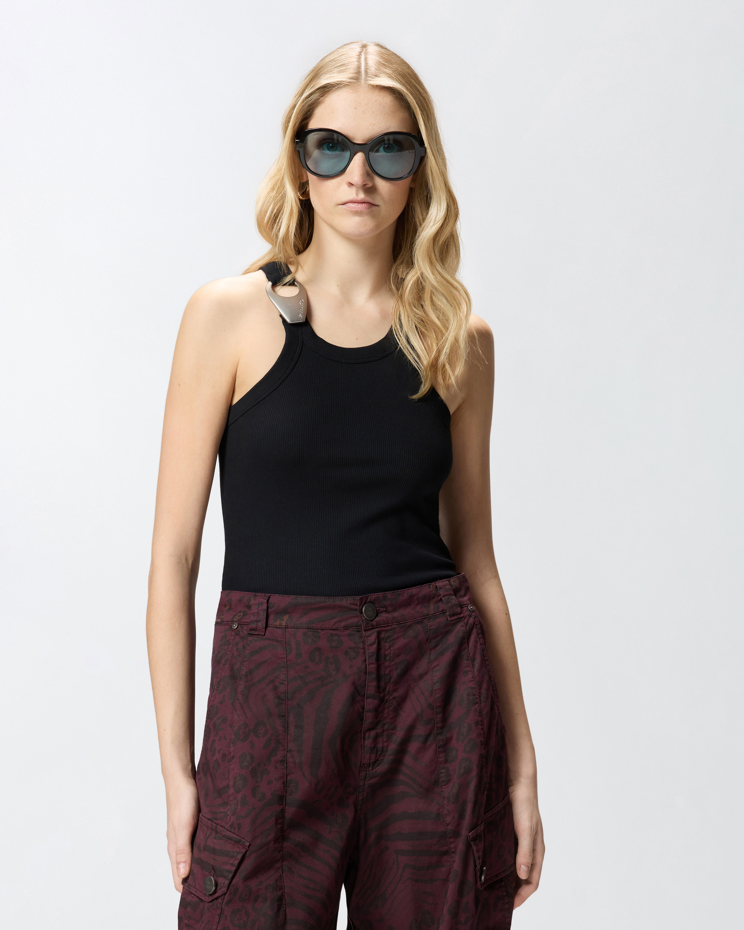 Débardeur à boucle pendentif PINKO Noir