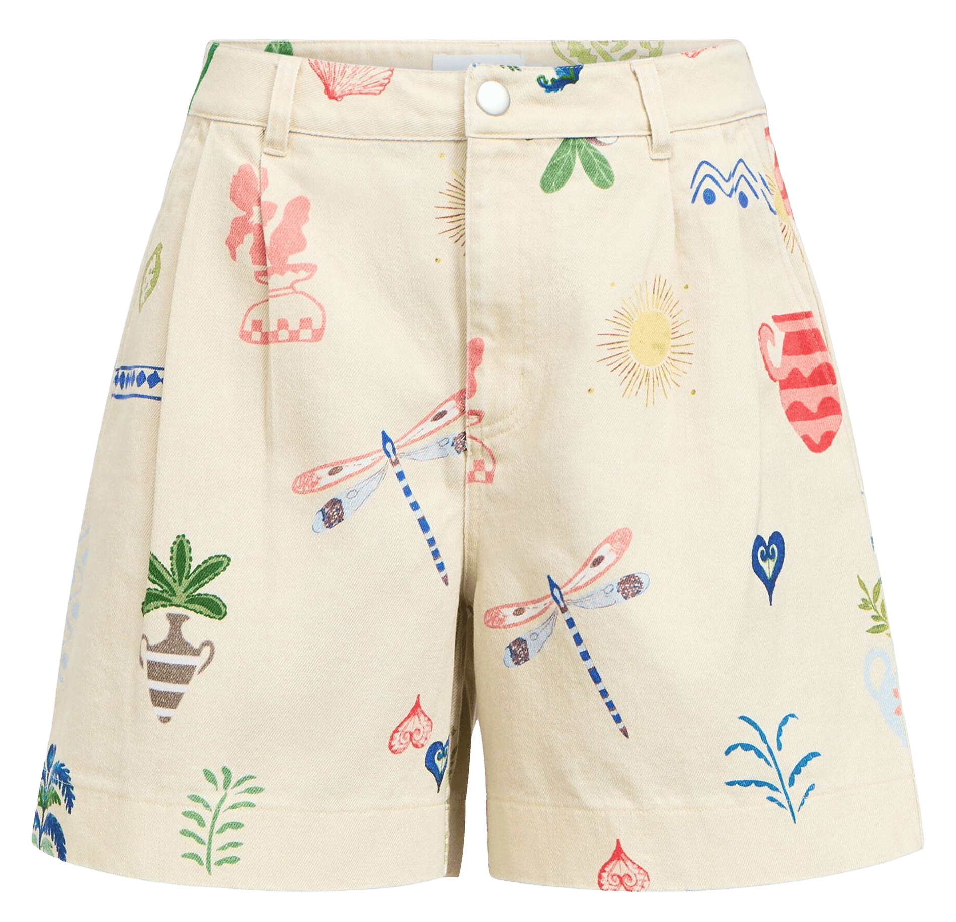 Gerader Rock aus Bio-Baumwolle und bedruckter Baumwolle OBJECT Braun