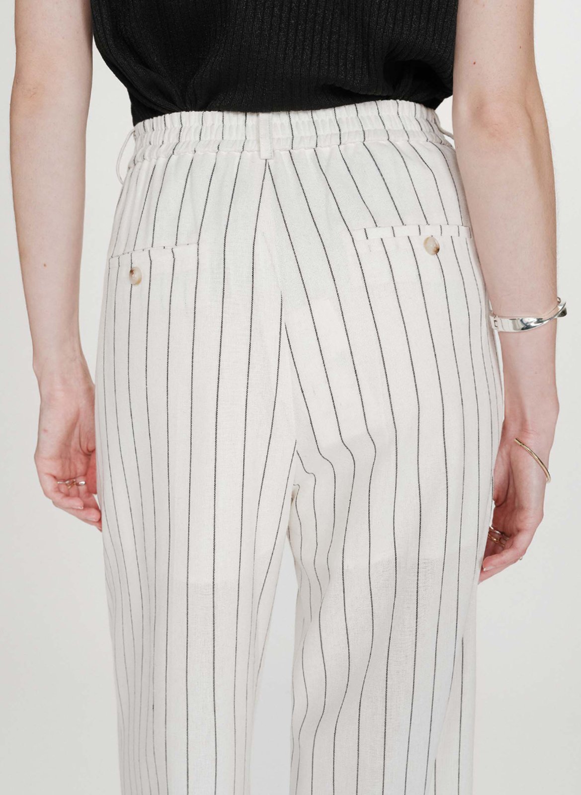 Pantalon large à rayures GRACE ET MILA Blanc