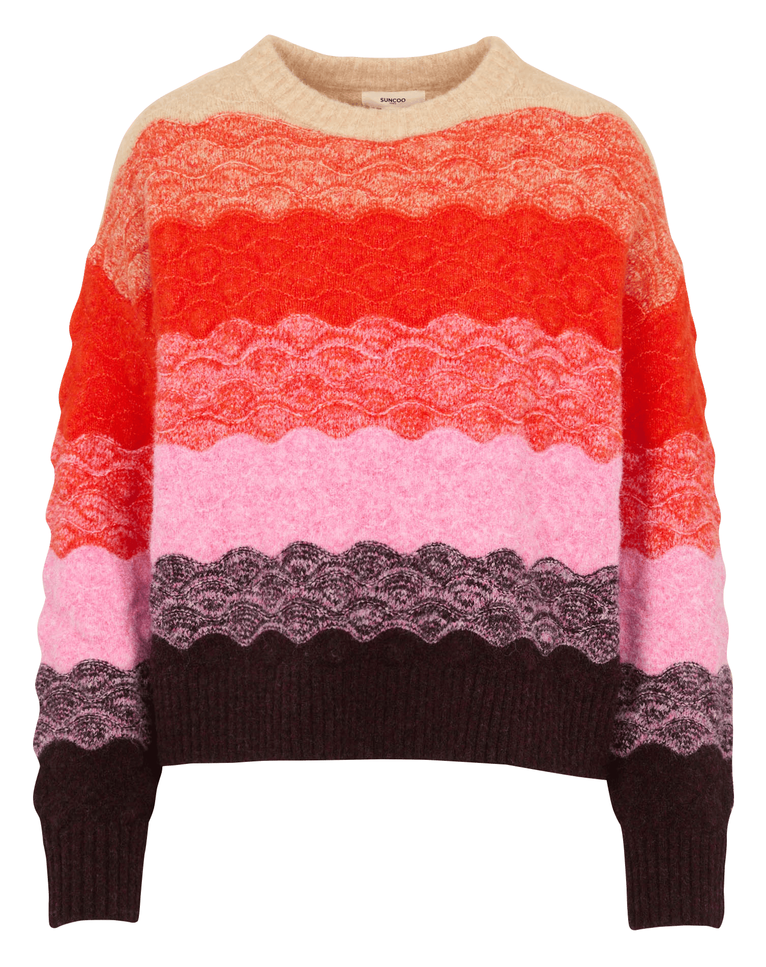 Oversize round-neck knit sweater SUNCOO Orange