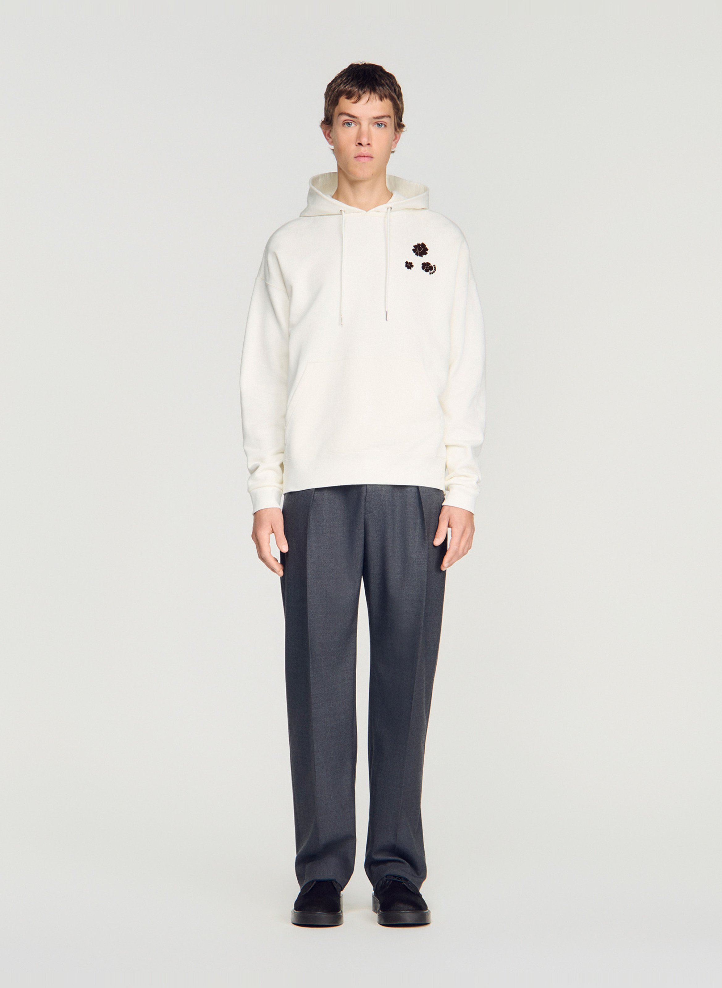 Straight-fit hoodie SANDRO Beige