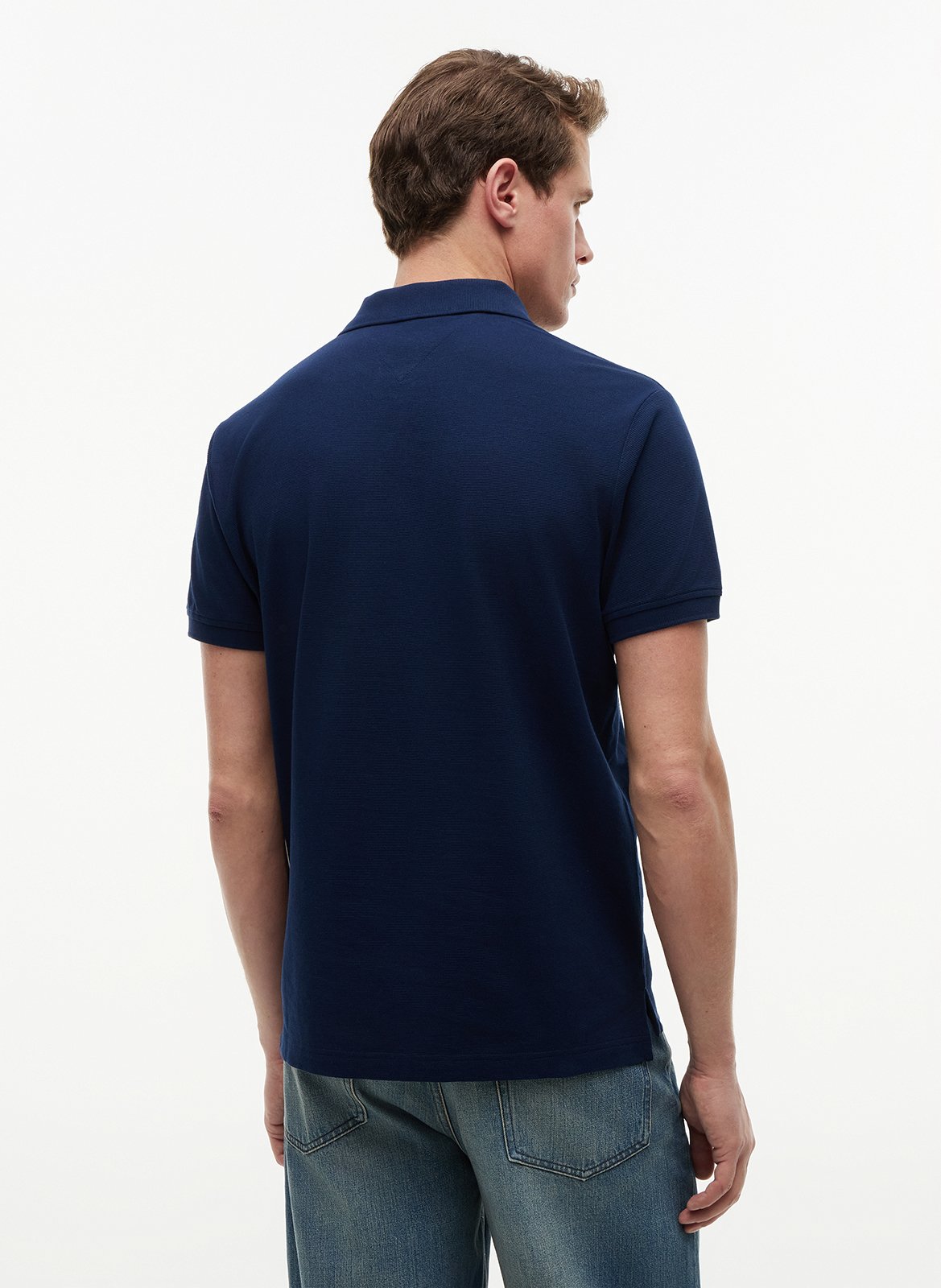 Polo droit en coton TOMMY HILFIGER Bleu