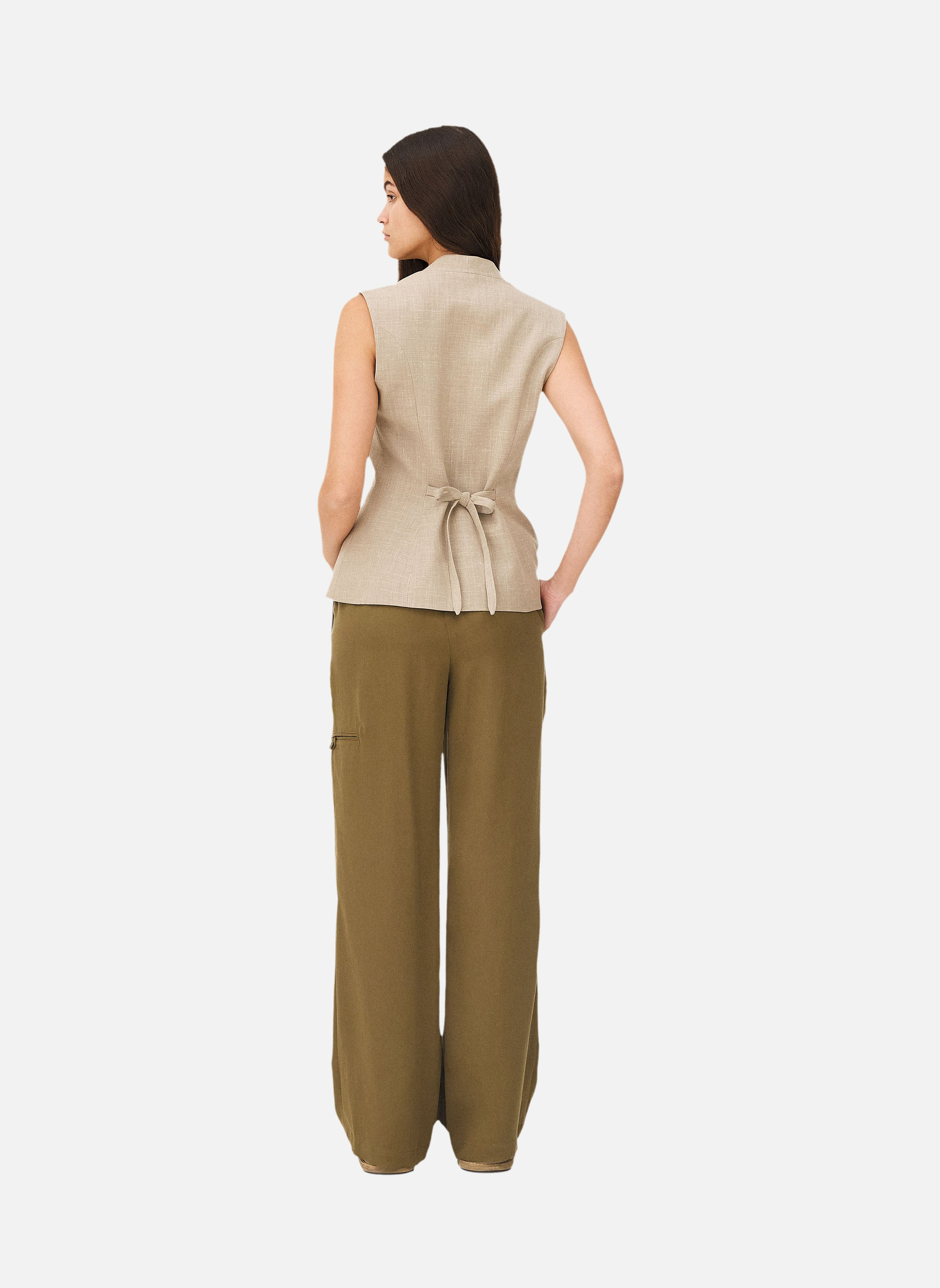 Wide leg pants ICONA KHAKI Noyoco Green