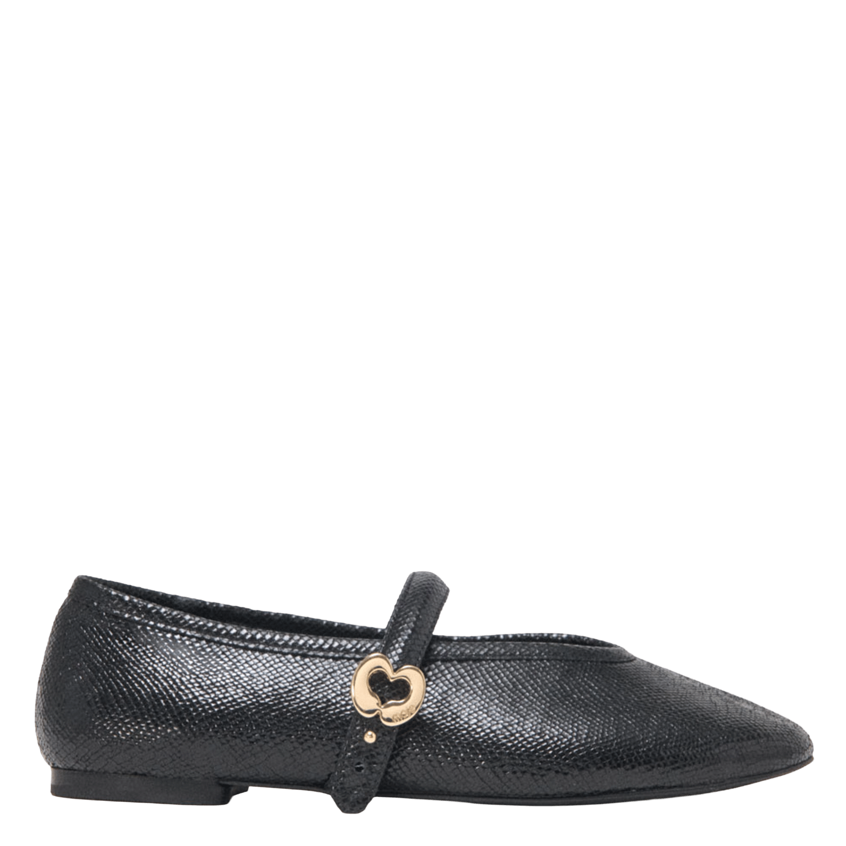 Leather ballet pumps with strap MAJE Black