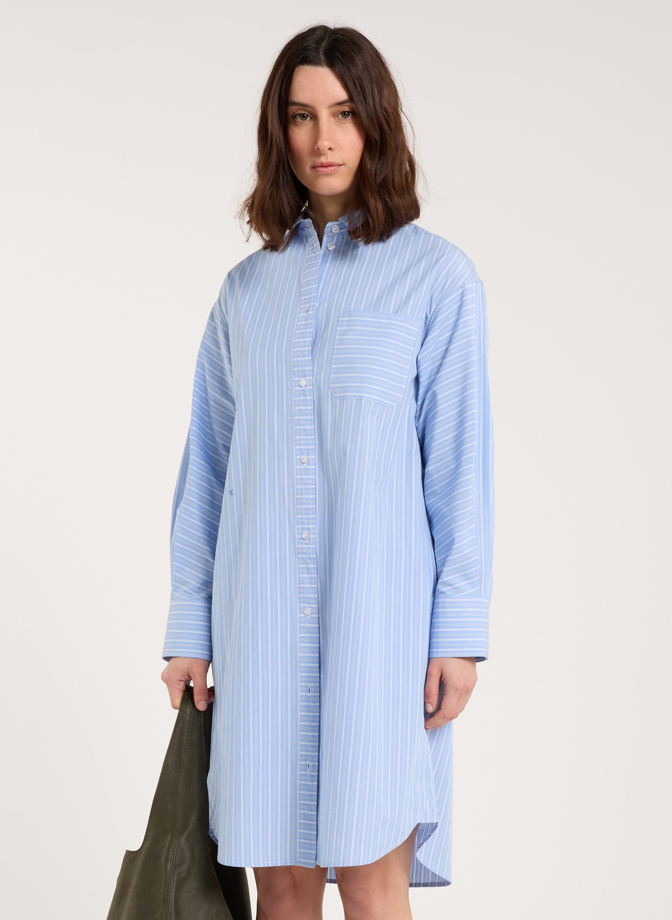 Chaplin cotton shirt dress SAISON 1865 Blue