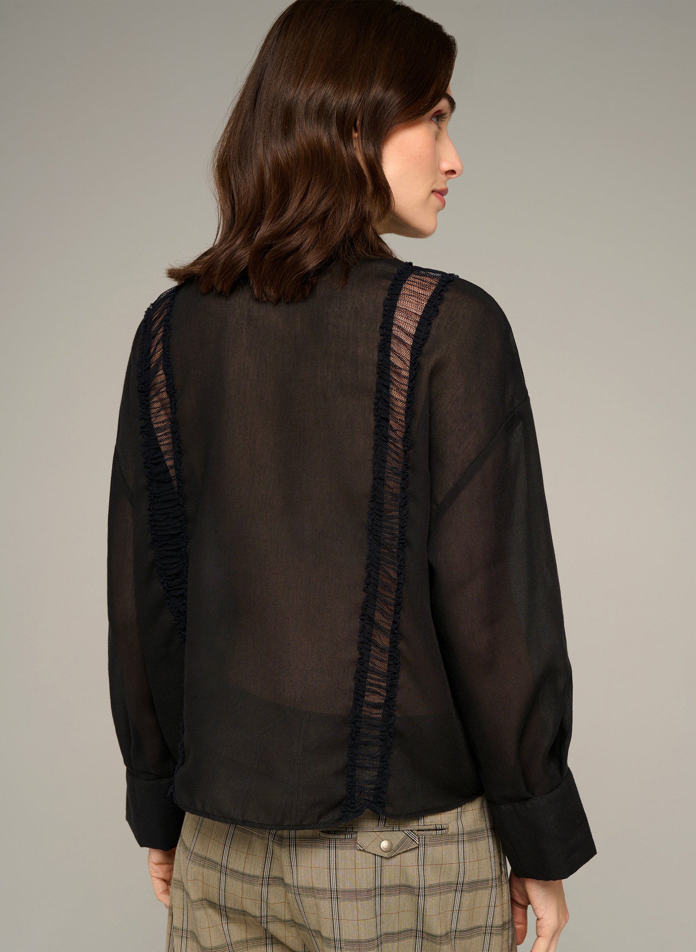 Loose blouse with draped detail COTELAC Black