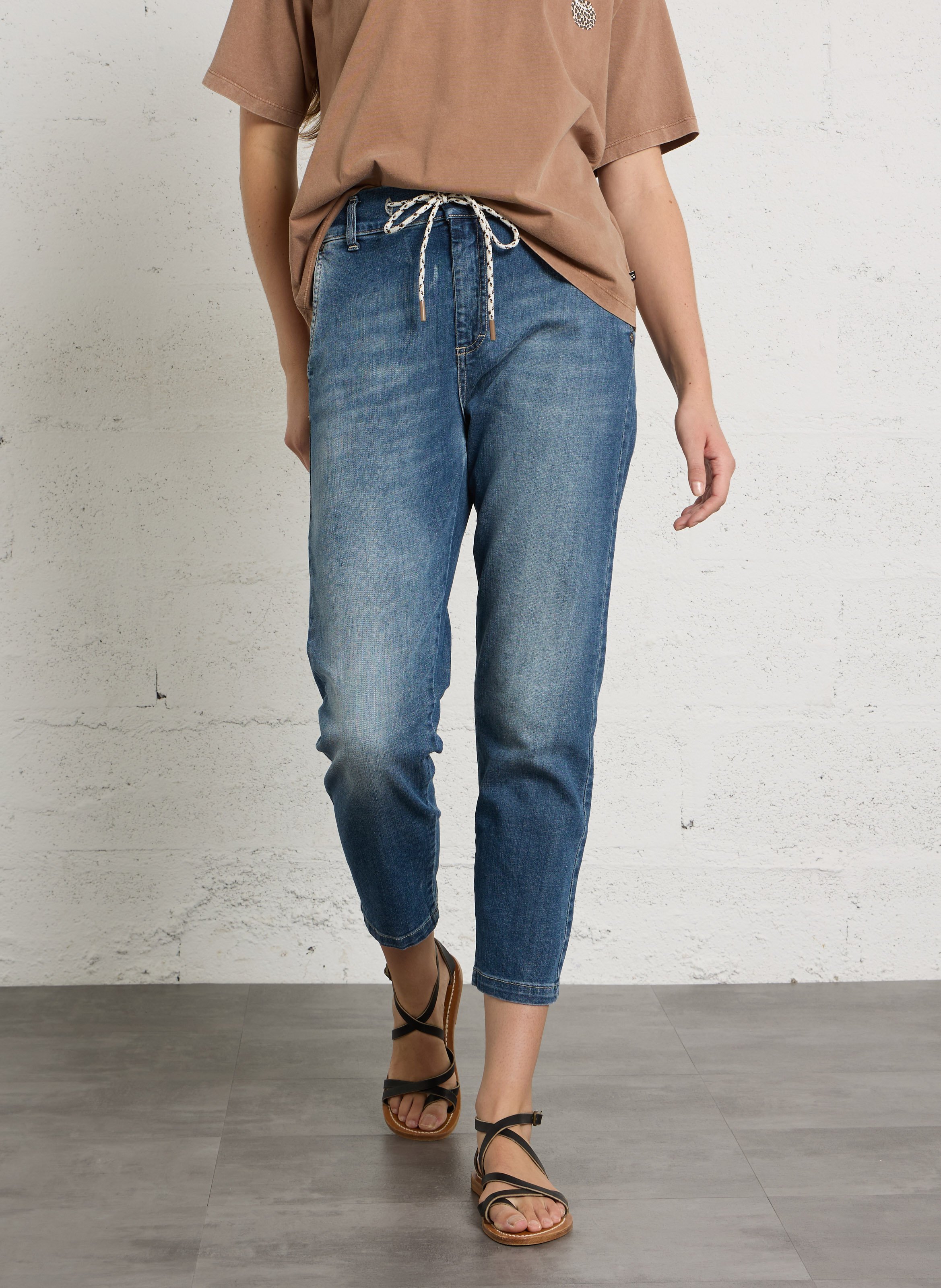 Chino-Hose mit Kordelzug aus Baumwollmischung PLEASE Blau