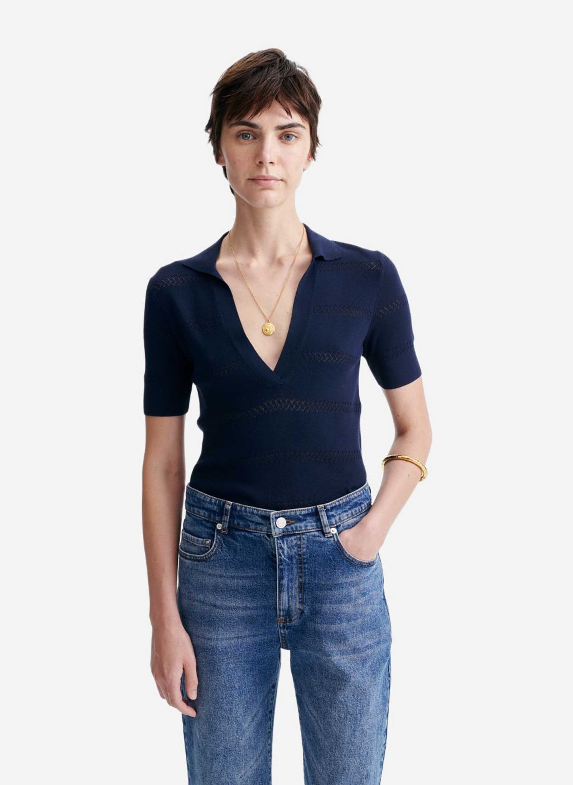 Anliegendes Polo-Shirt VANESSA BRUNO Blau