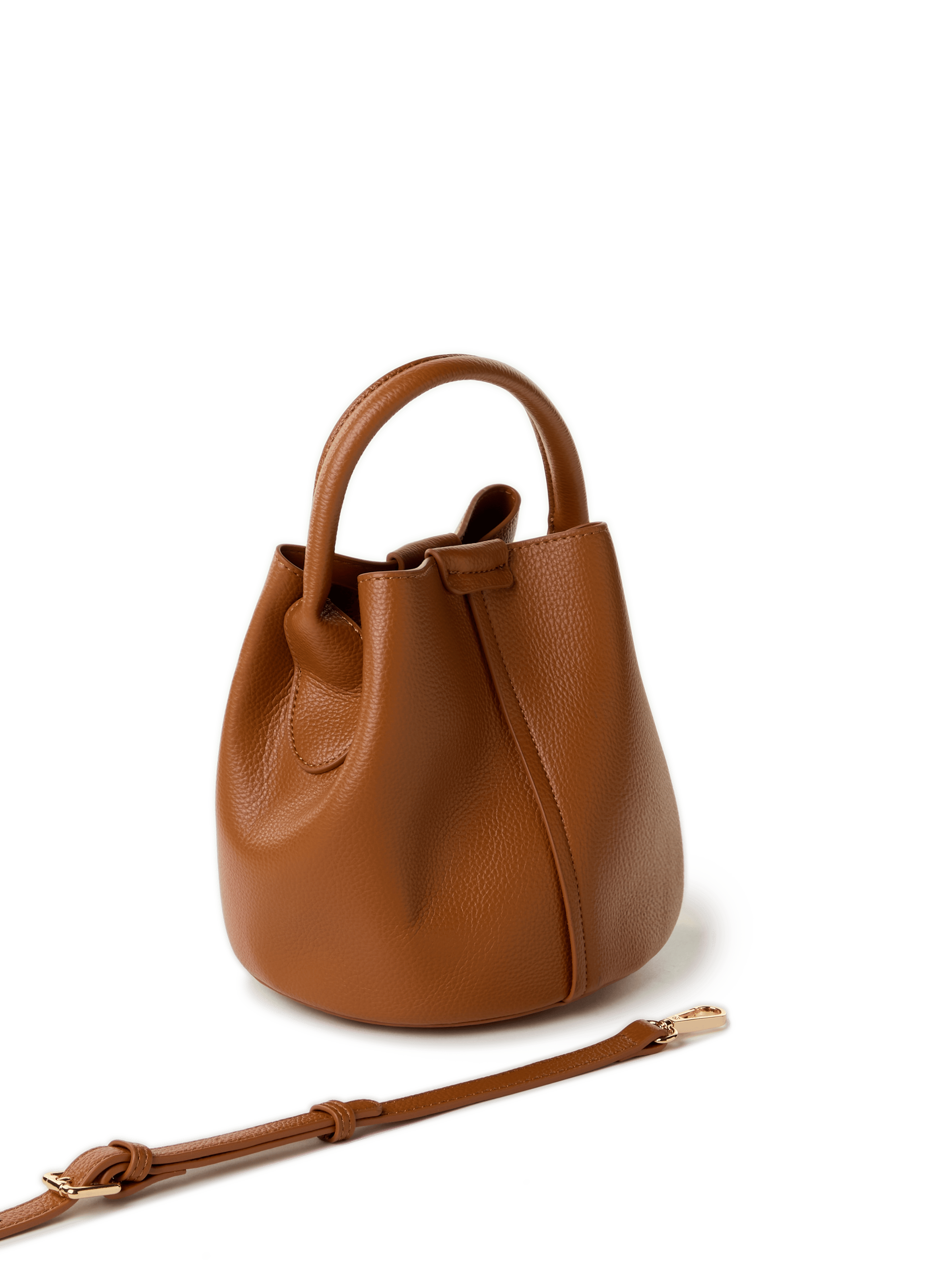Crackled bucket bag AU PRINTEMPS PARIS Brown