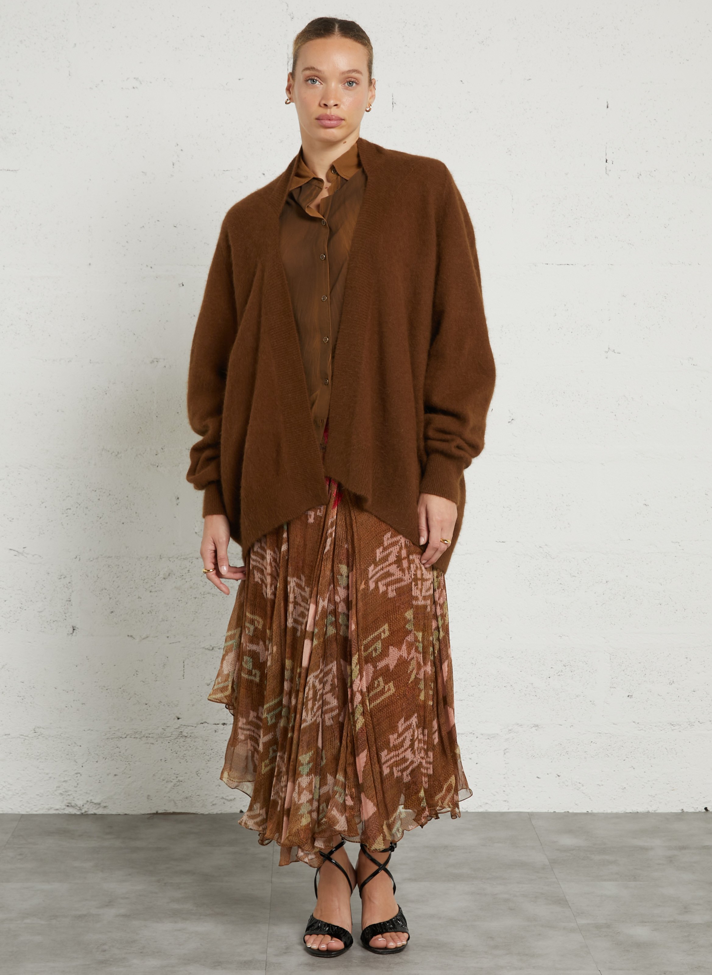 Oversized buttonless vest MES DEMOISELLES Brown