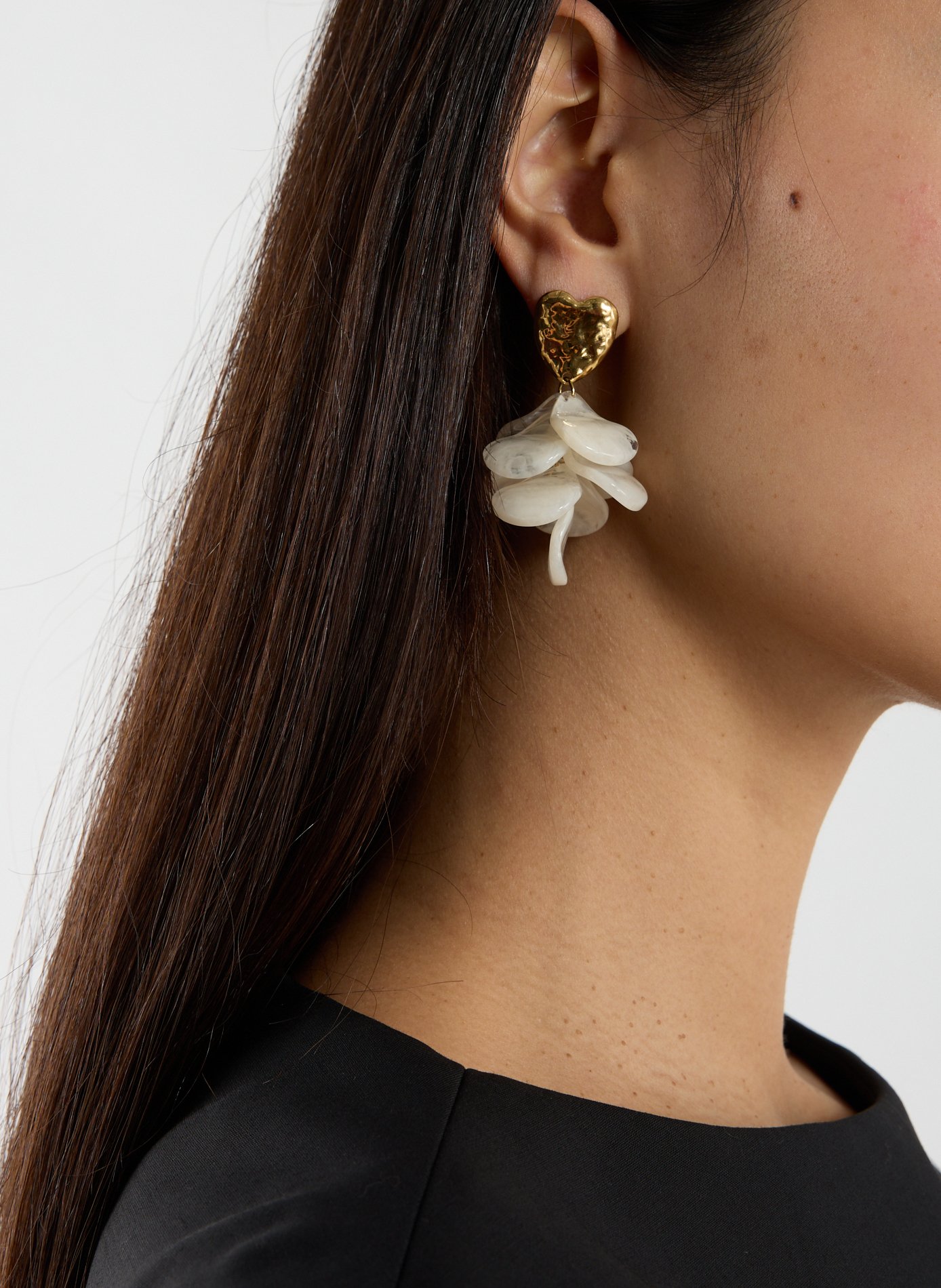 Flower-shaped earrings AU PRINTEMPS PARIS Beige