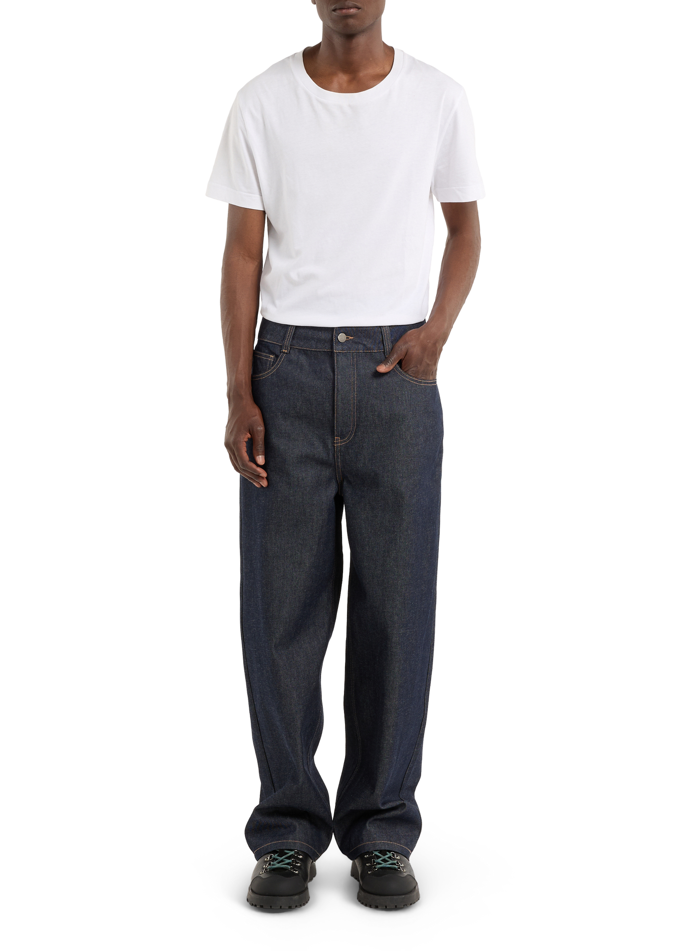 Round neck cotton baff-o T-shirt SAISON 1865 White