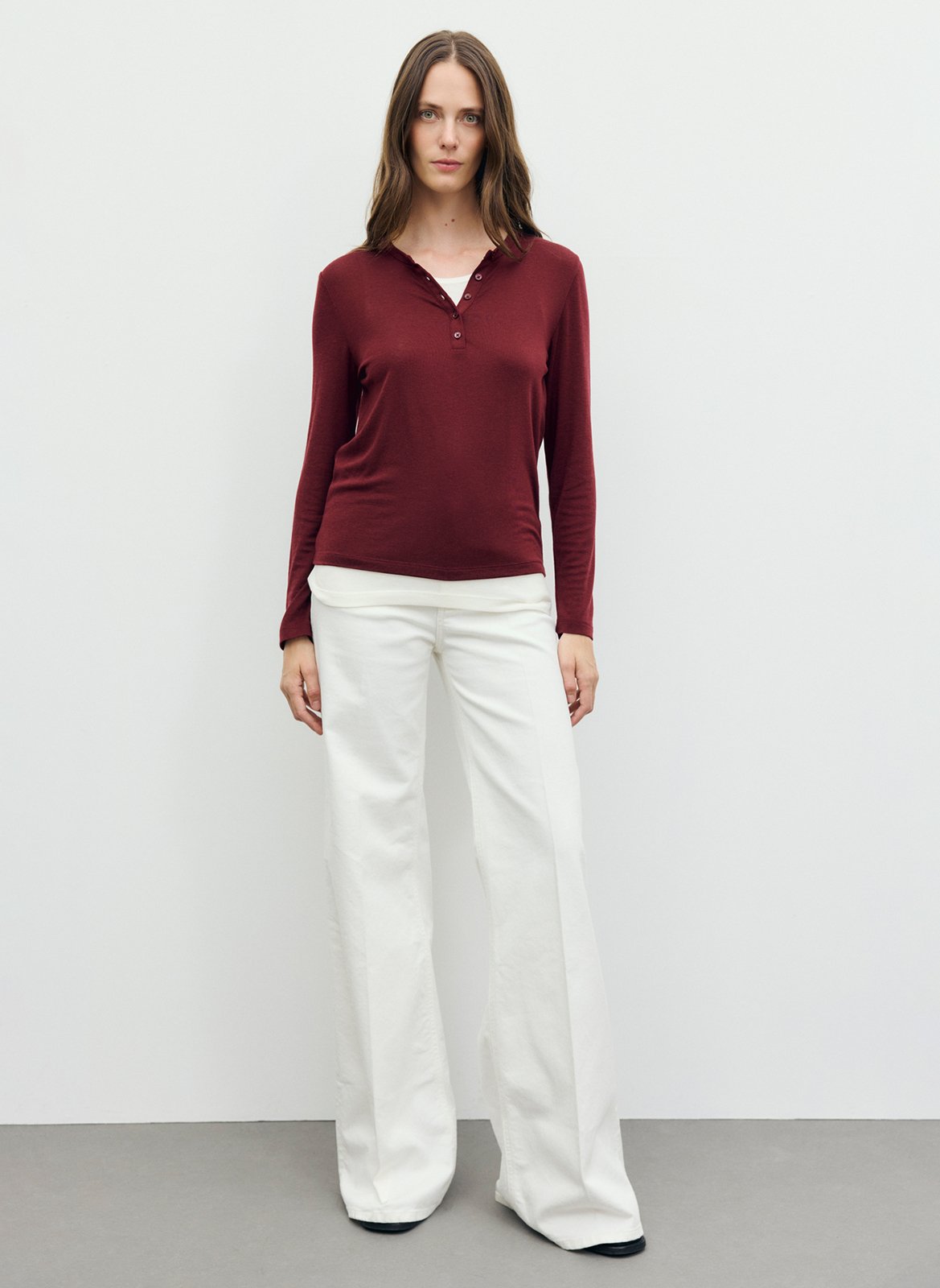 T-shirt droit col rond superposé | Rouge GERARD DAREL Femme