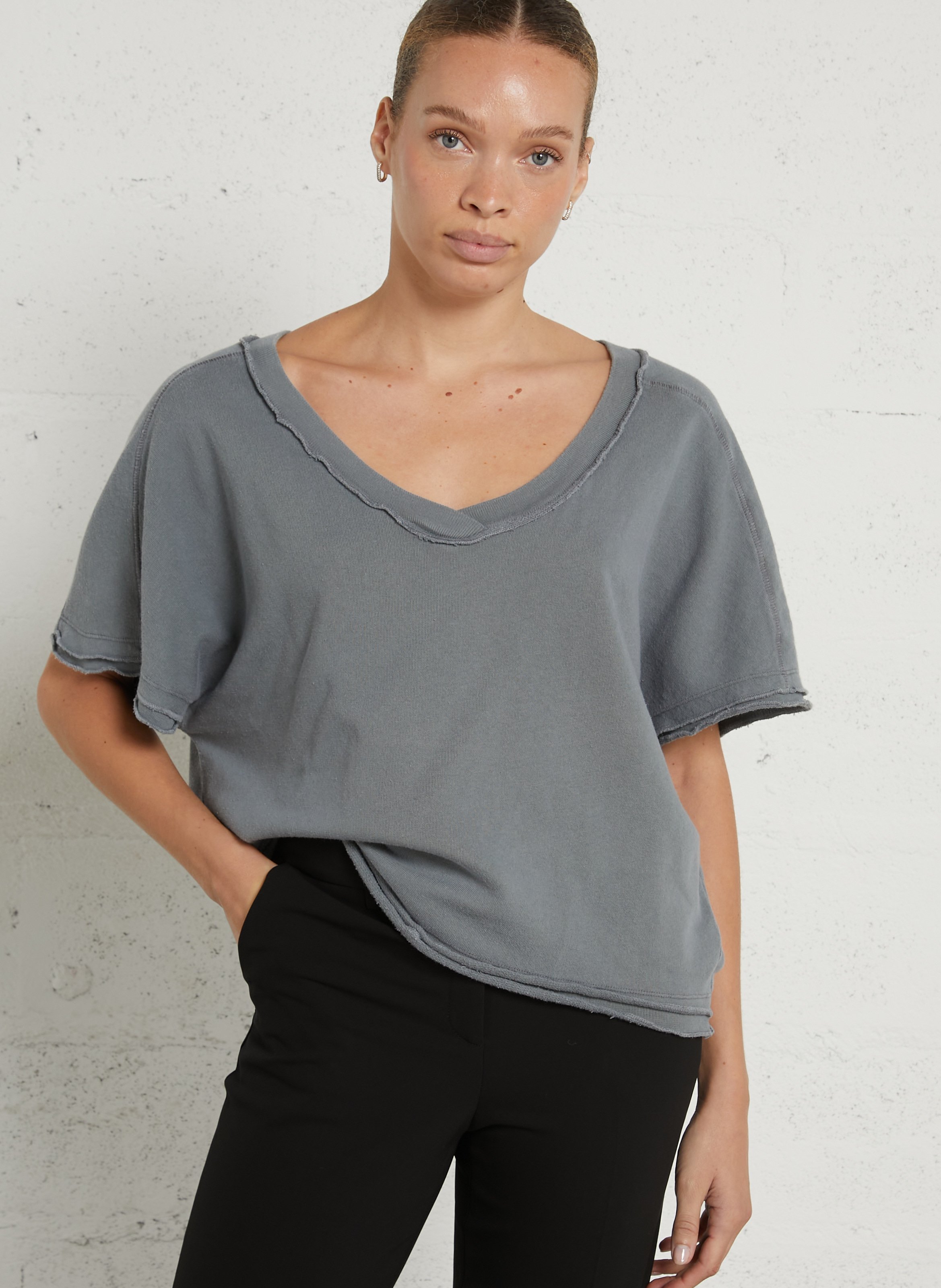 Oversize-T-Shirt aus Baumwolle AMERICAN VINTAGE Blau