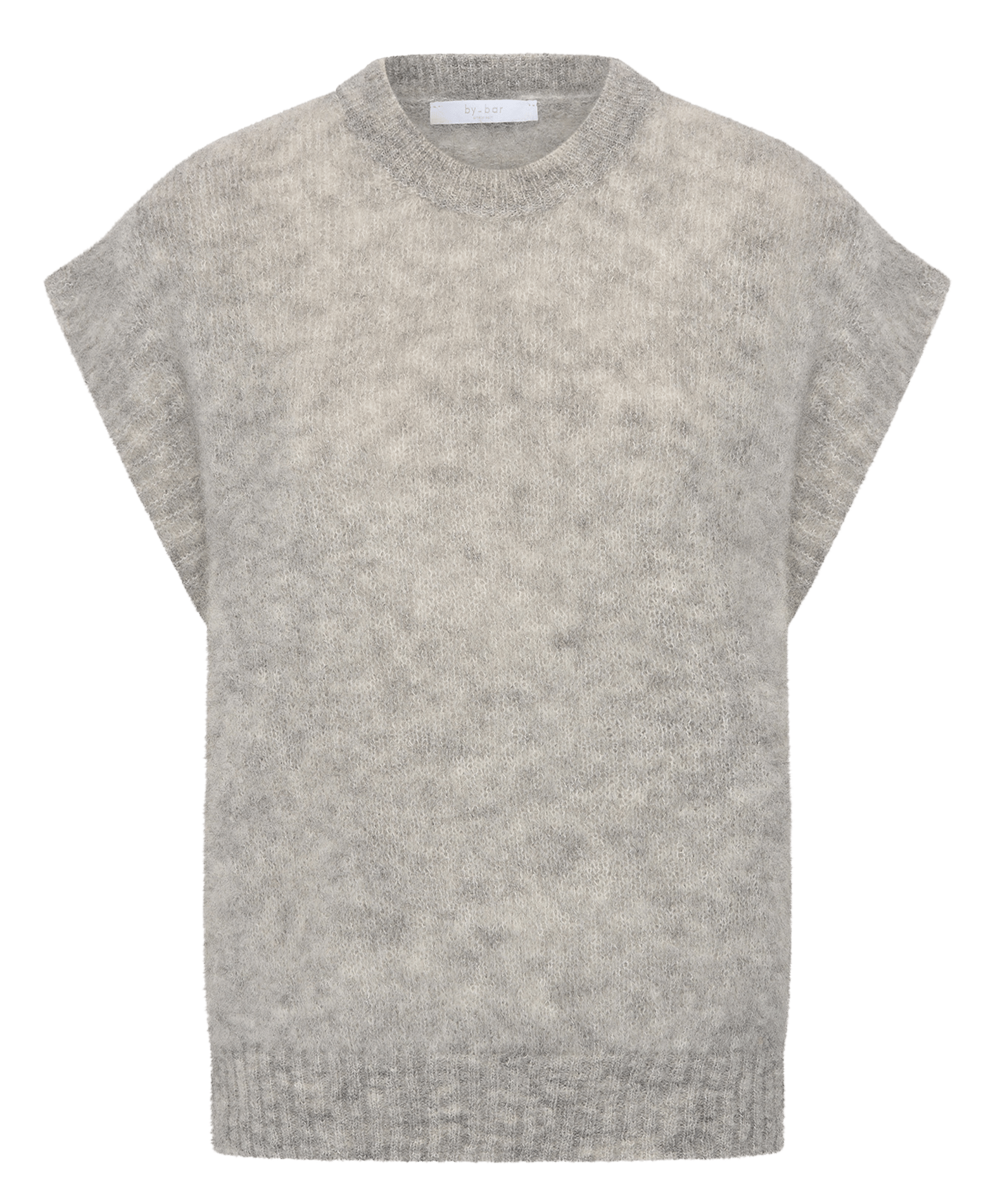 Pull sans manches uni en laine mélangée BY BAR Grijs