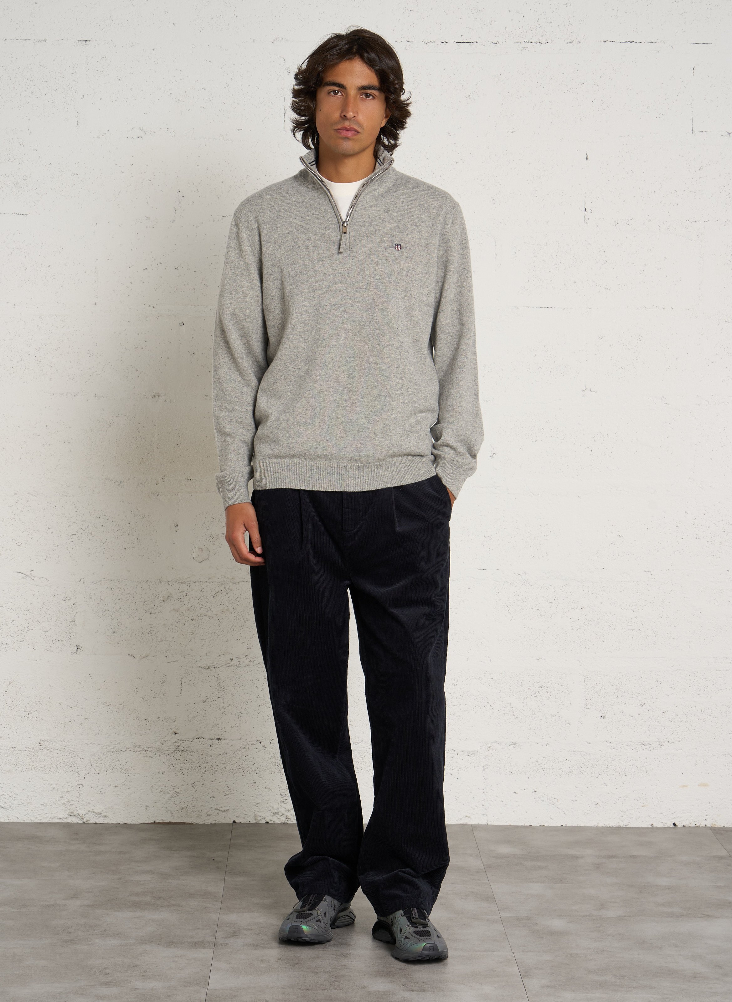 Wollpullover mit Polokragen GANT Grau