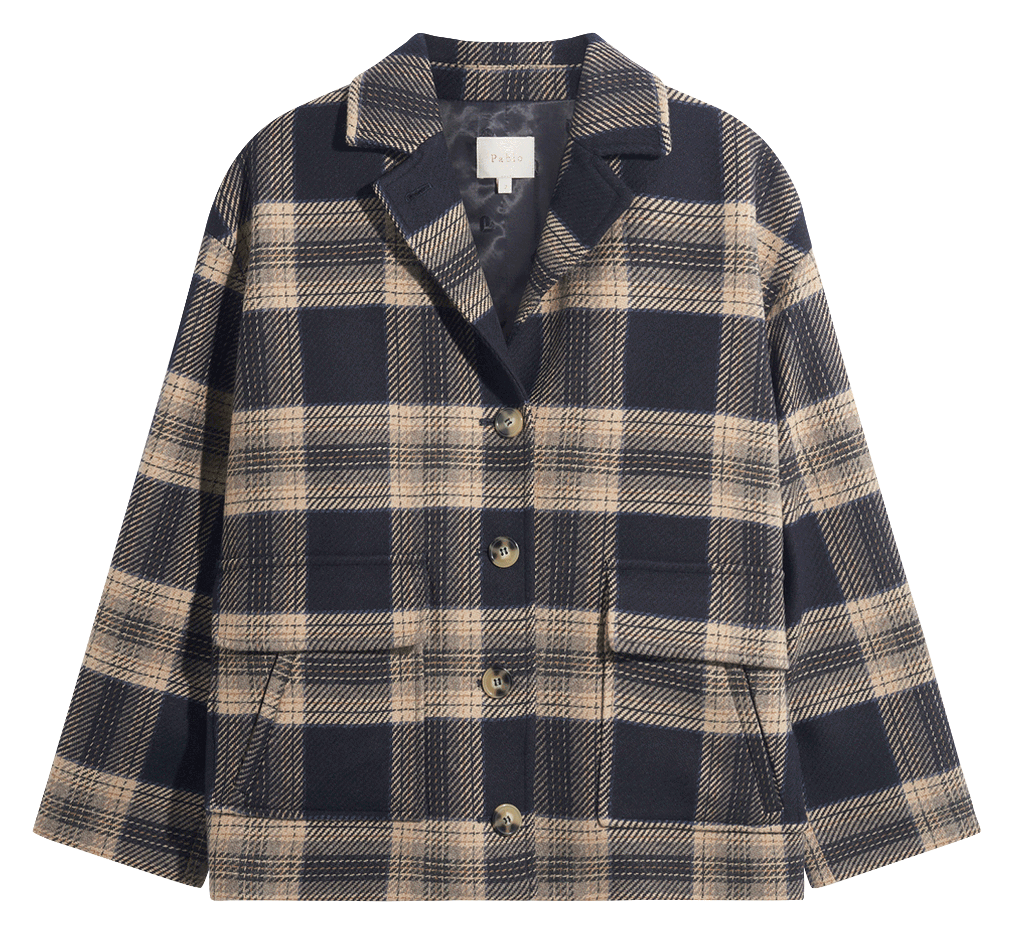 Classic-collar wool-blend jacket PABLO Blue