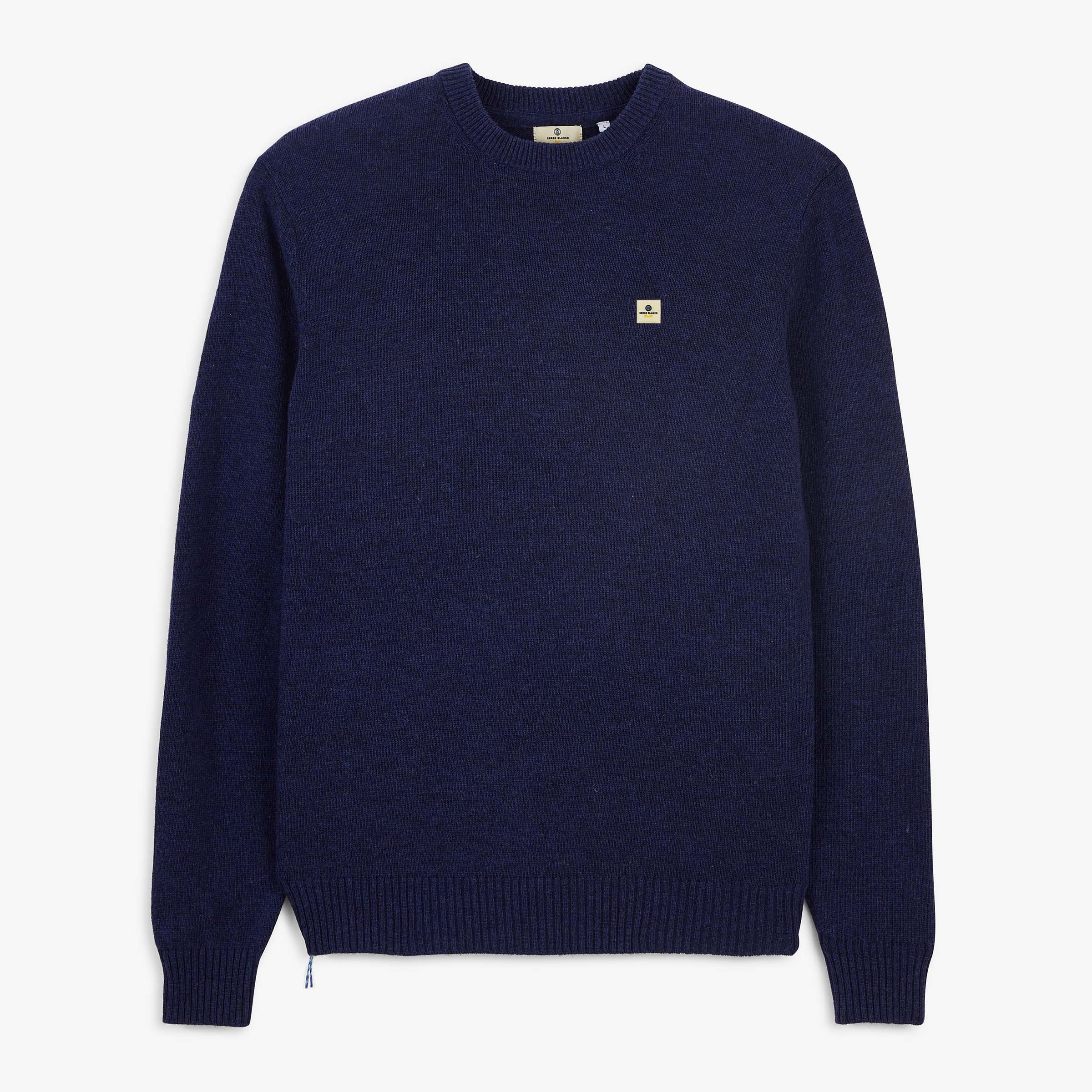 MADANI indigo blue crew-neck wool sweater SBPLAY SERGE BLANCO Blue