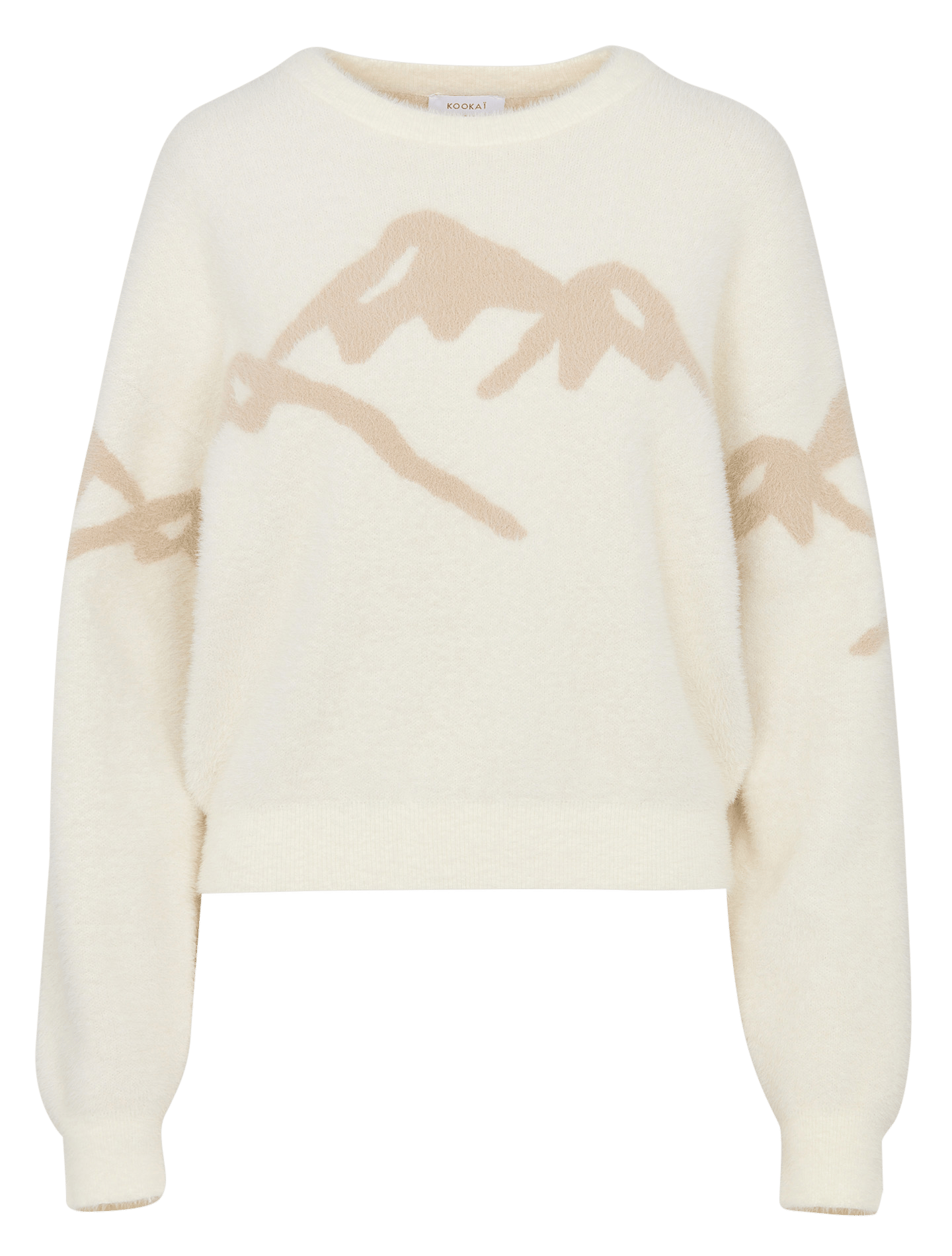 Pull droit col rond à motif KOOKAI Blanc