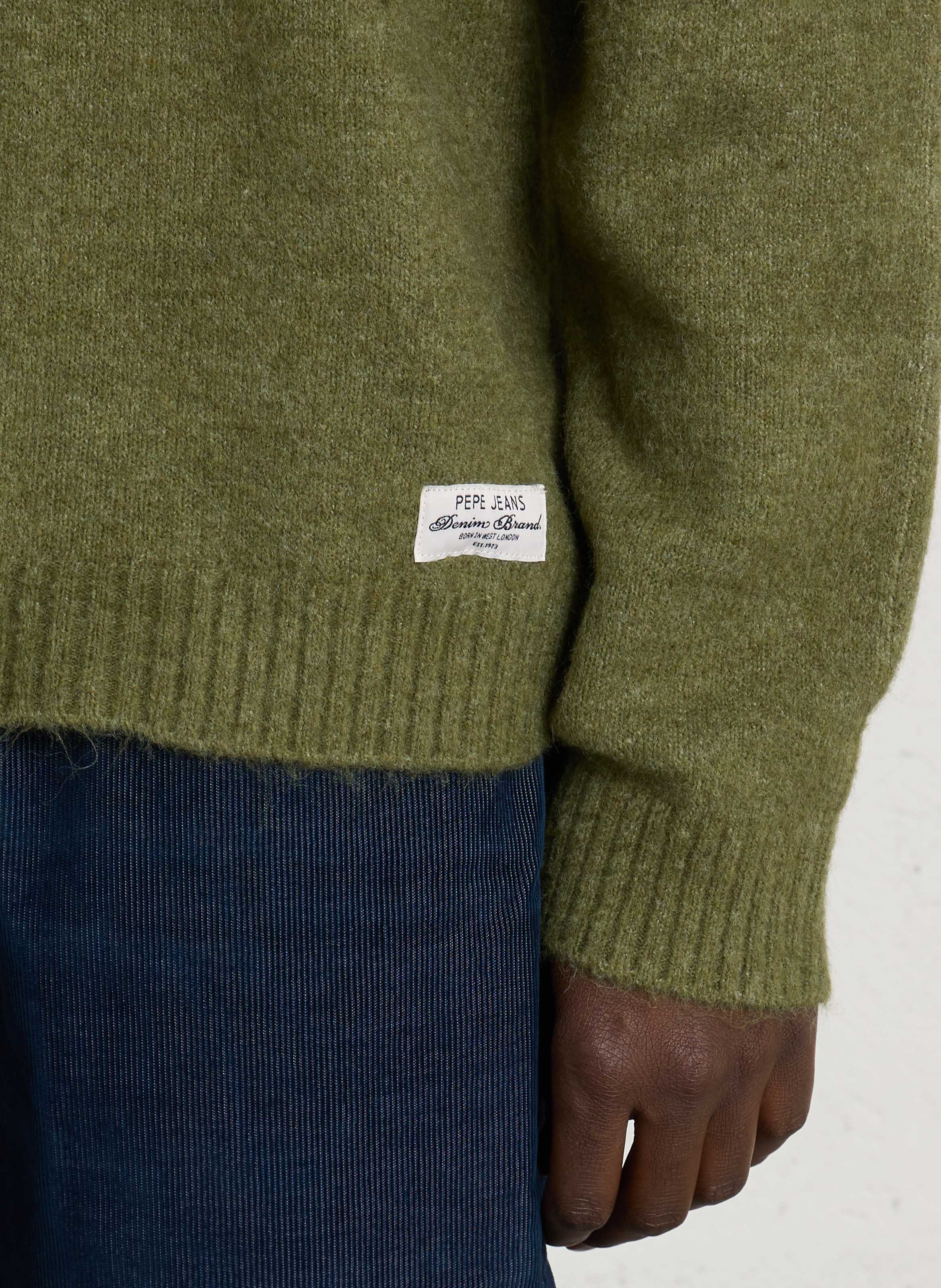 Gerade geschnittener Rundhalspullover aus Strick-Mix PEPE JEANS Grun