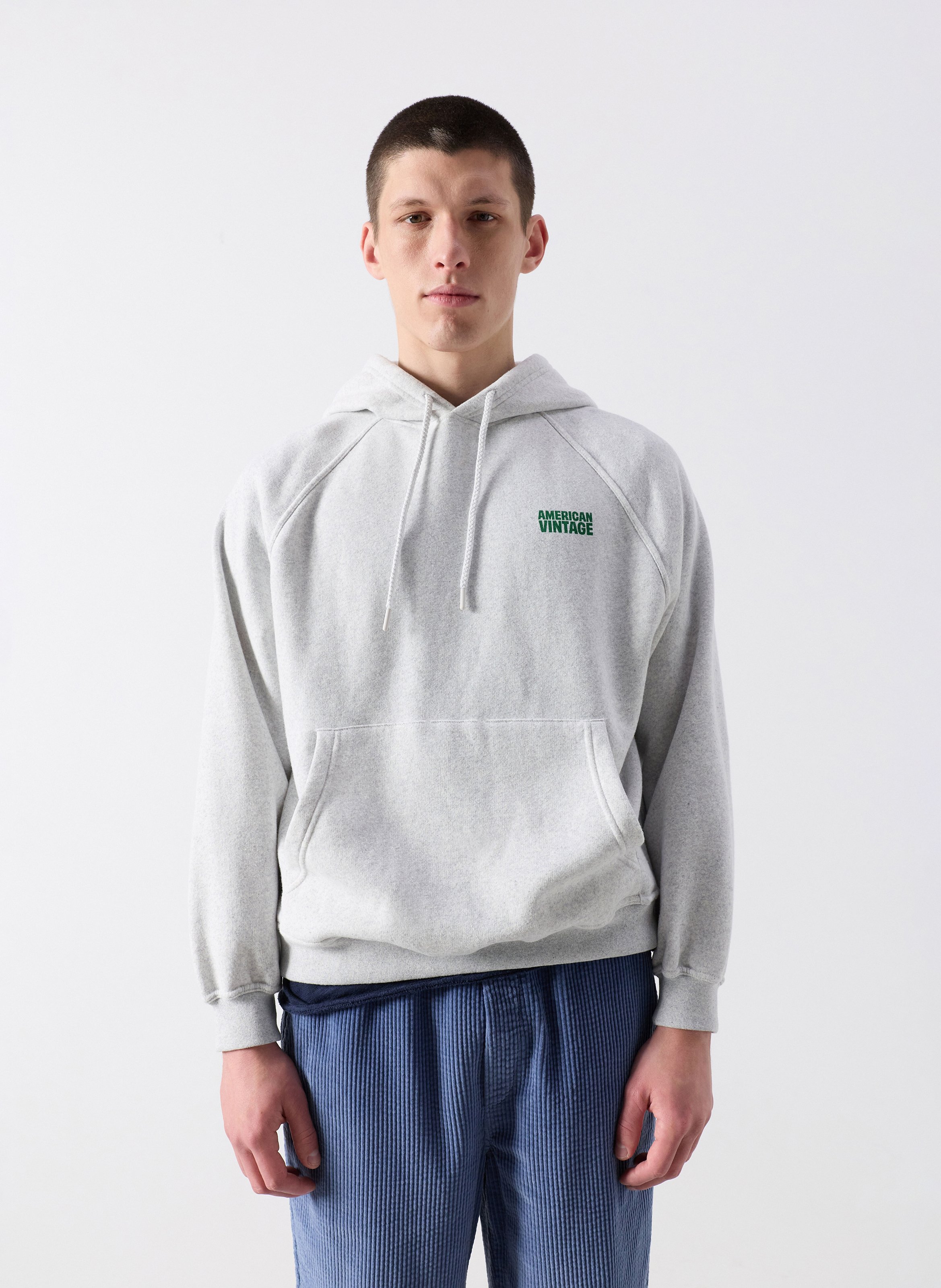 Sweat à capuche oversize AMERICAN VINTAGE Gris