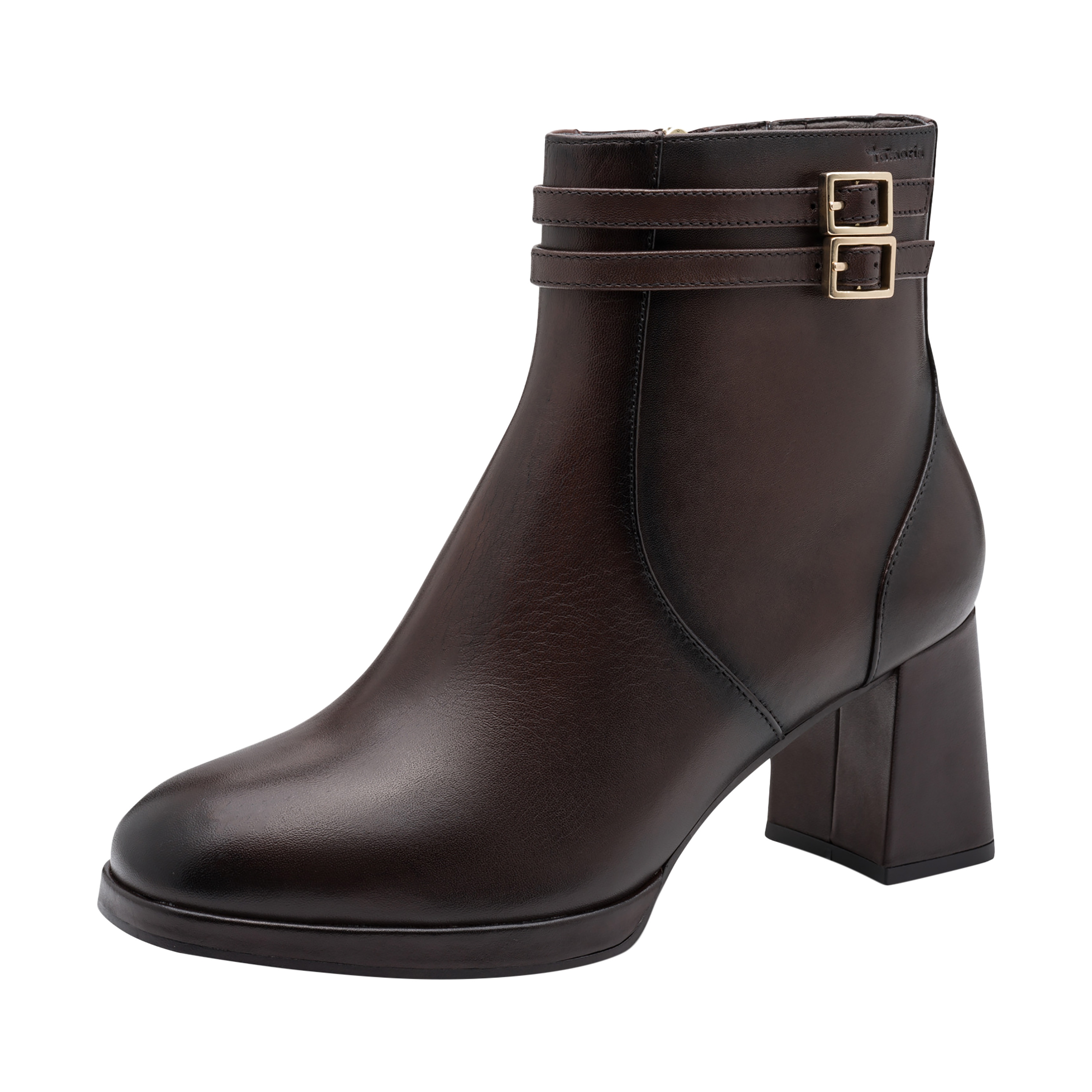 Leather heeled ankle boots | Brown TAMARIS Women
