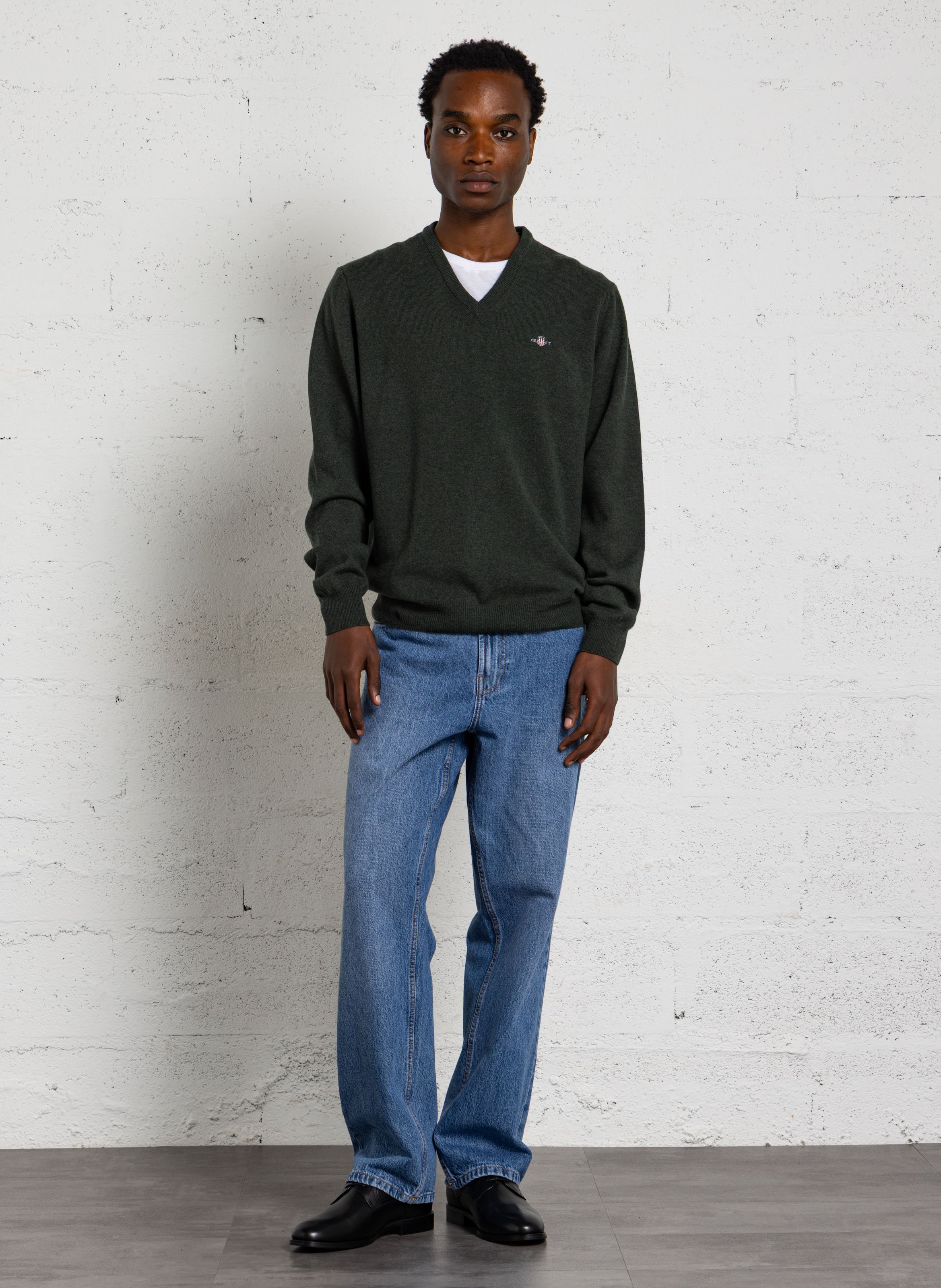 Wollpullover mit V-Ausschnitt GANT Grun