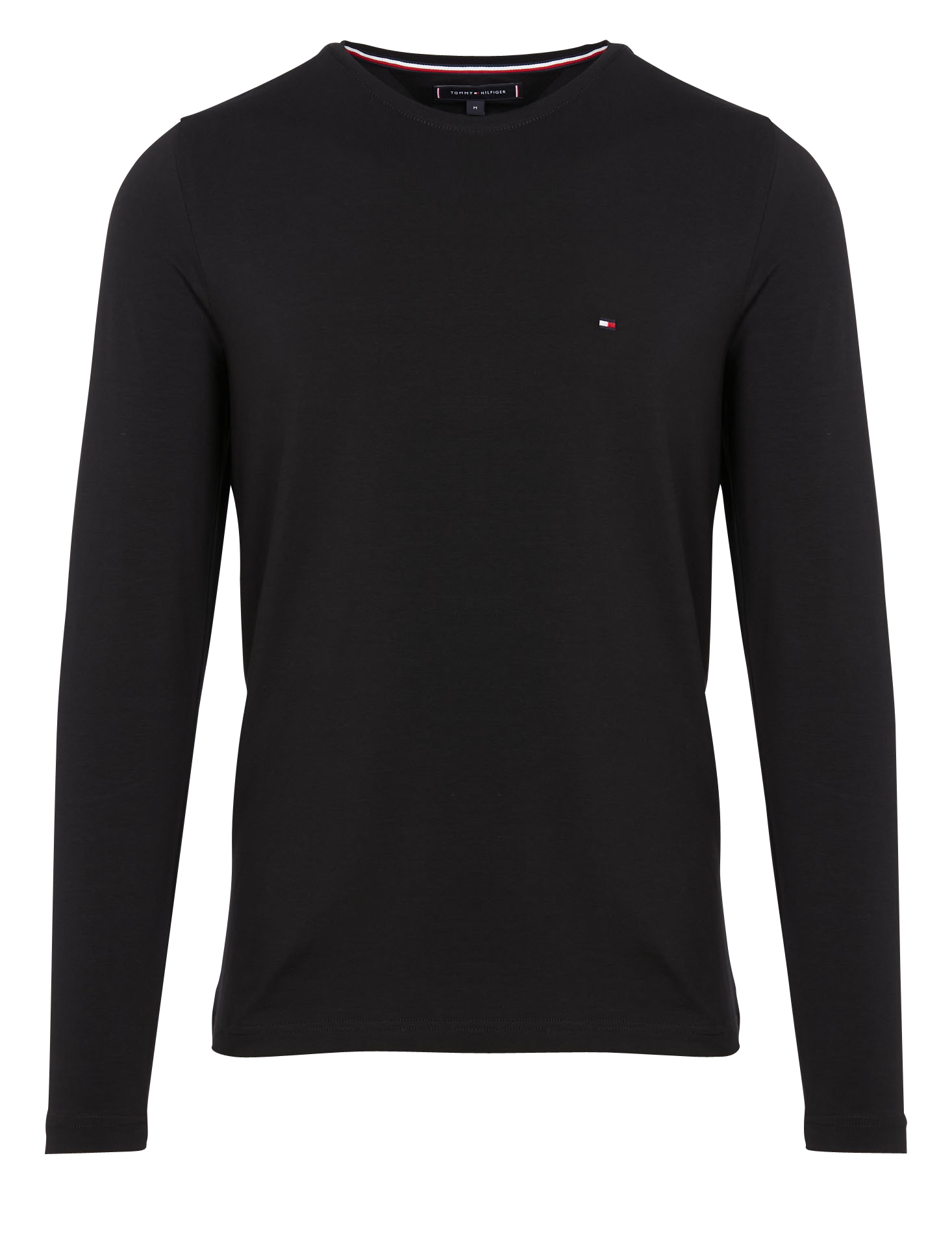 Regular-fit embroidered organic cotton T-shirt with round neck TOMMY HILFIGER Black