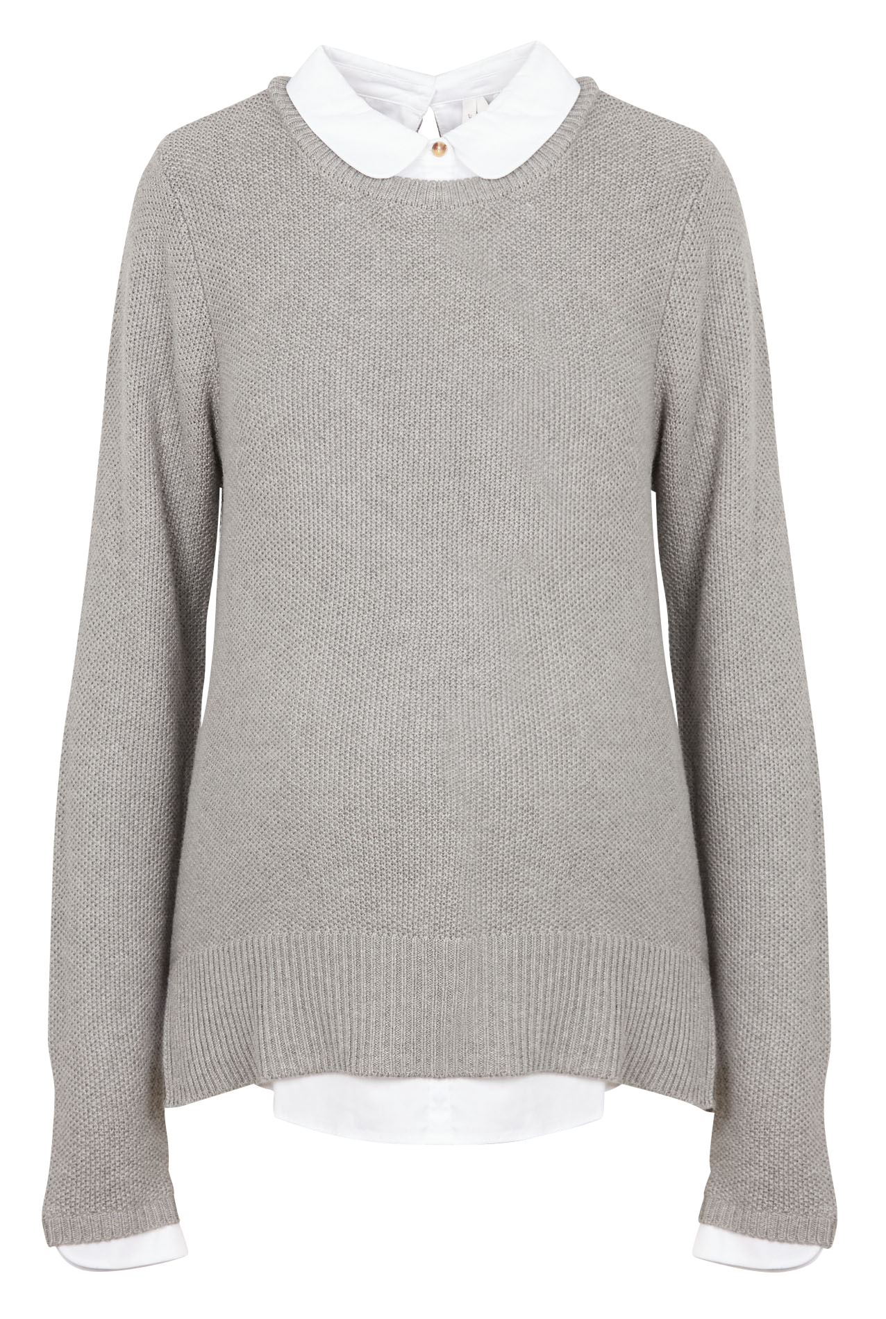 Maternity sweater-shirt with Peter Pan collar SERAPHINE Grey
