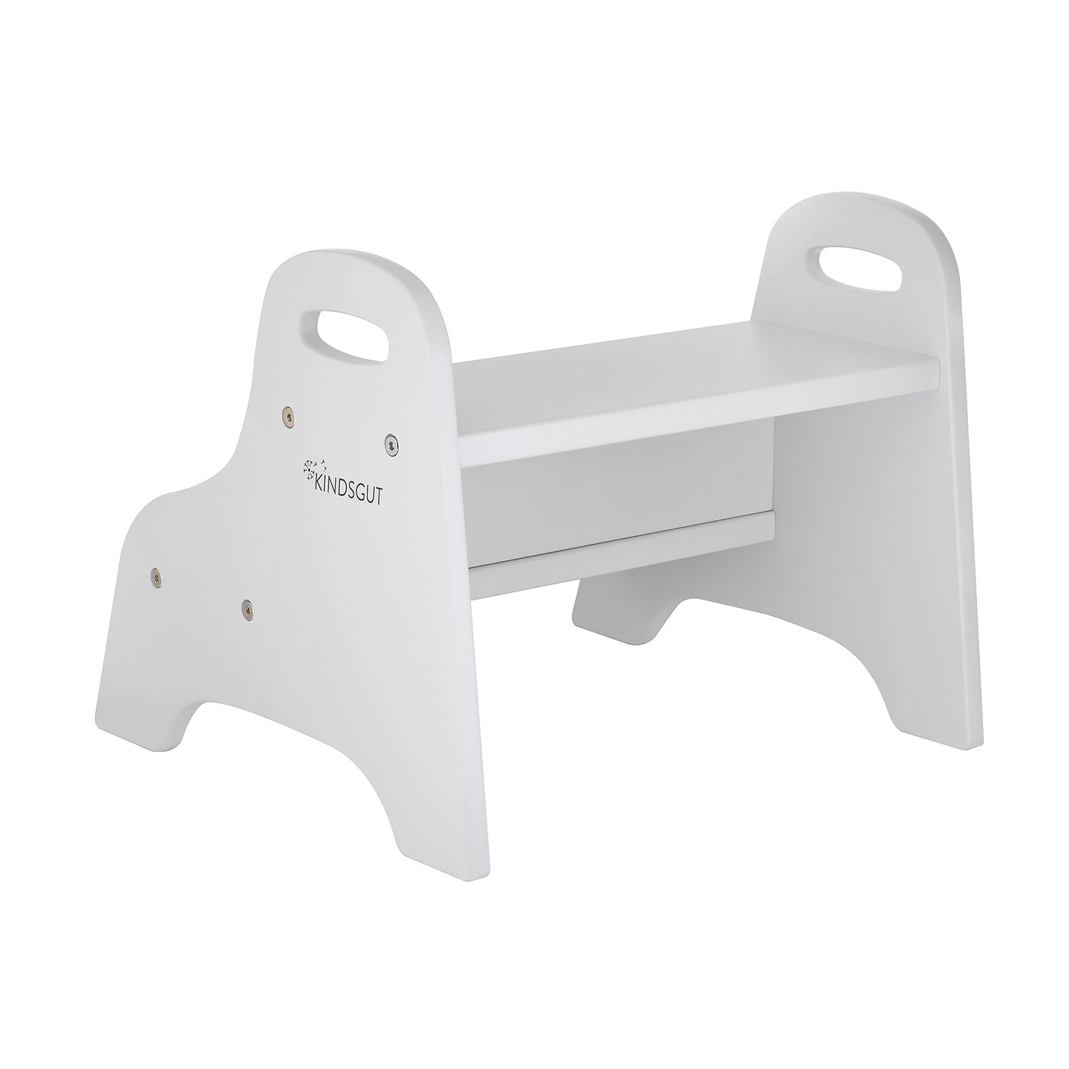 Kids' wooden step stool KINDSGUT White