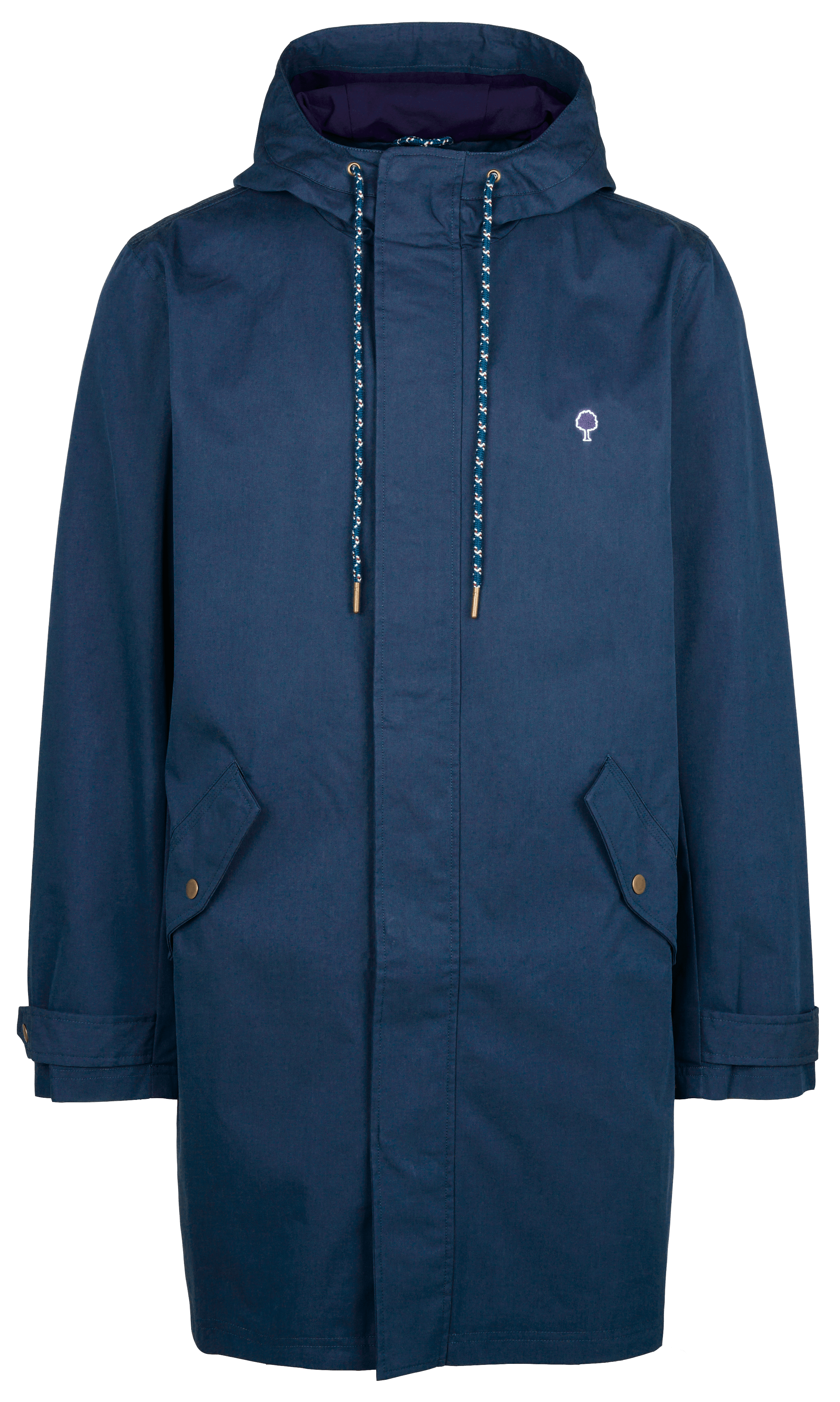 Gerader Regenmantel mit Stehkragen aus Baumwollmischung FAGUO Blau