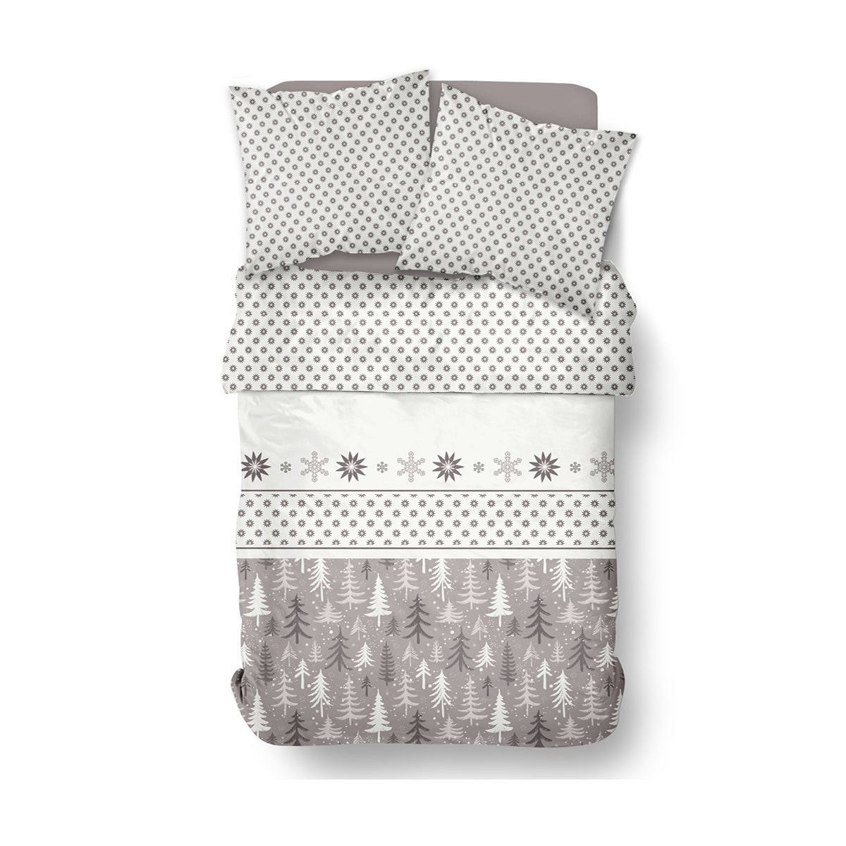 Printed cotton bed set TODAY LINGE DE MAISON Grey