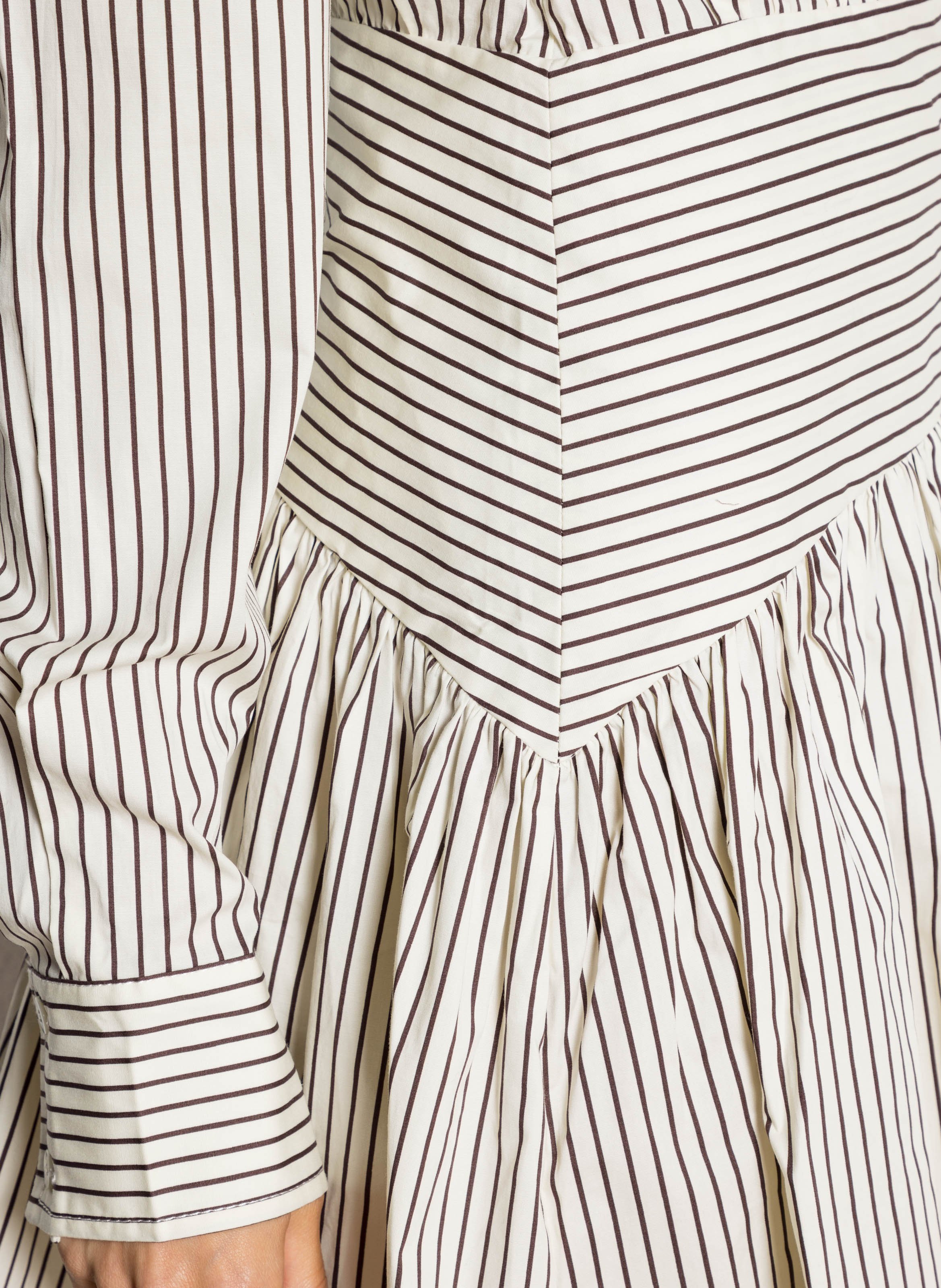 Short dress in striped blended cotton STAUD Multicolored