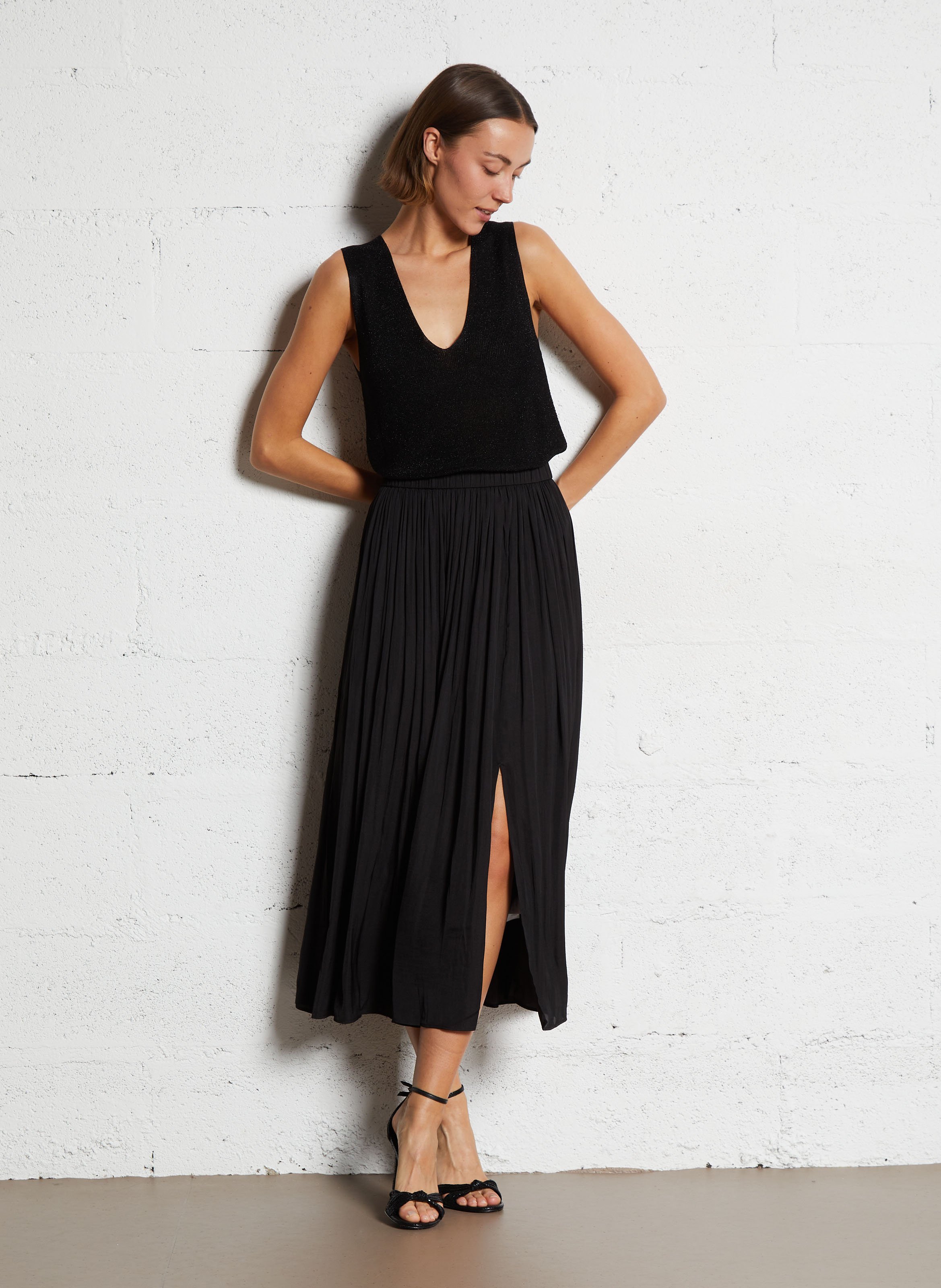 Short floral print henley dress MAISON 123 Black