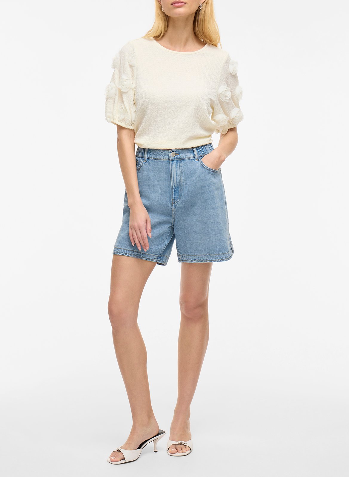 Short droit en denim VILA Bleu