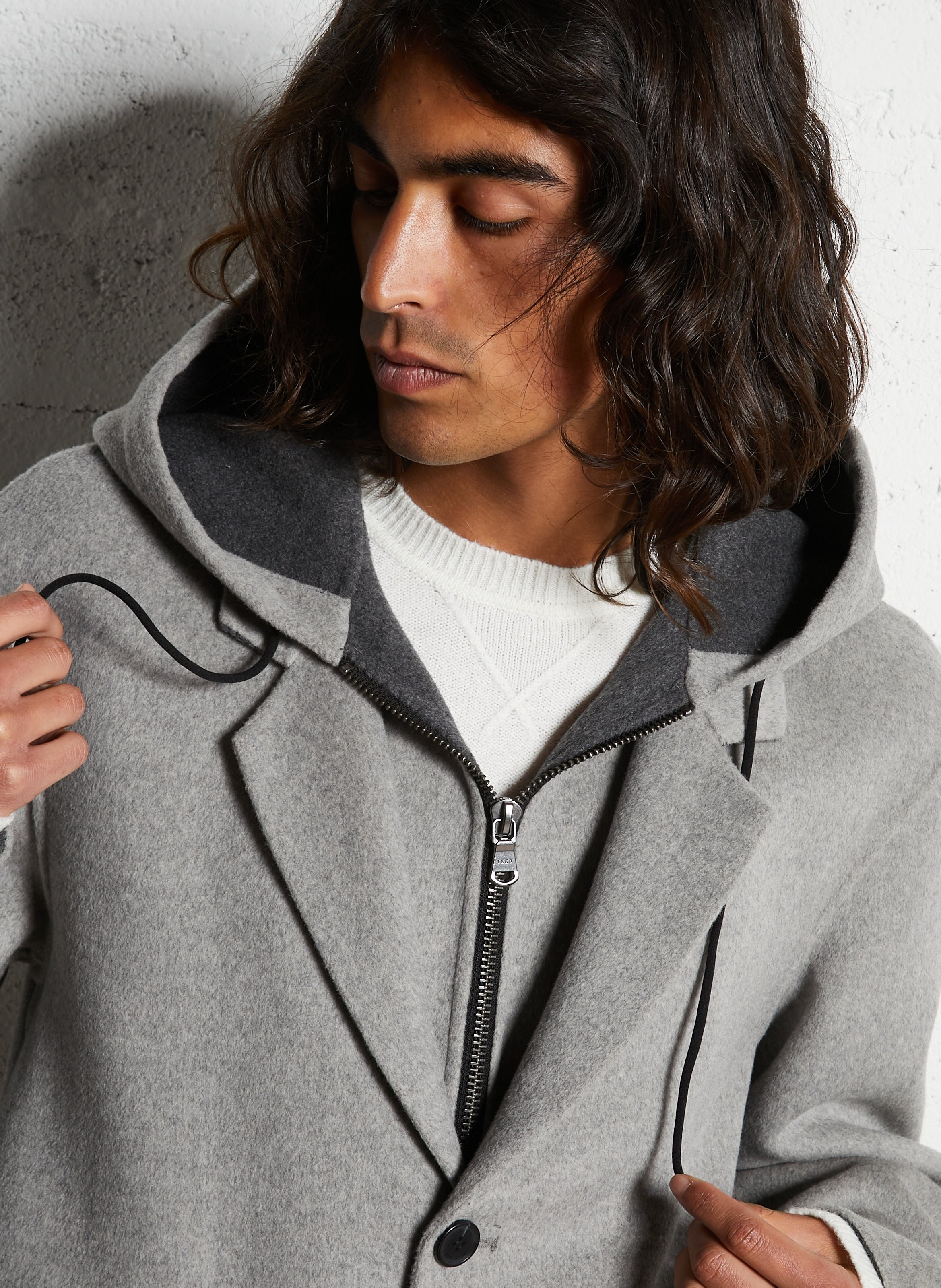 Straight wool mix jacket IKKS Grey
