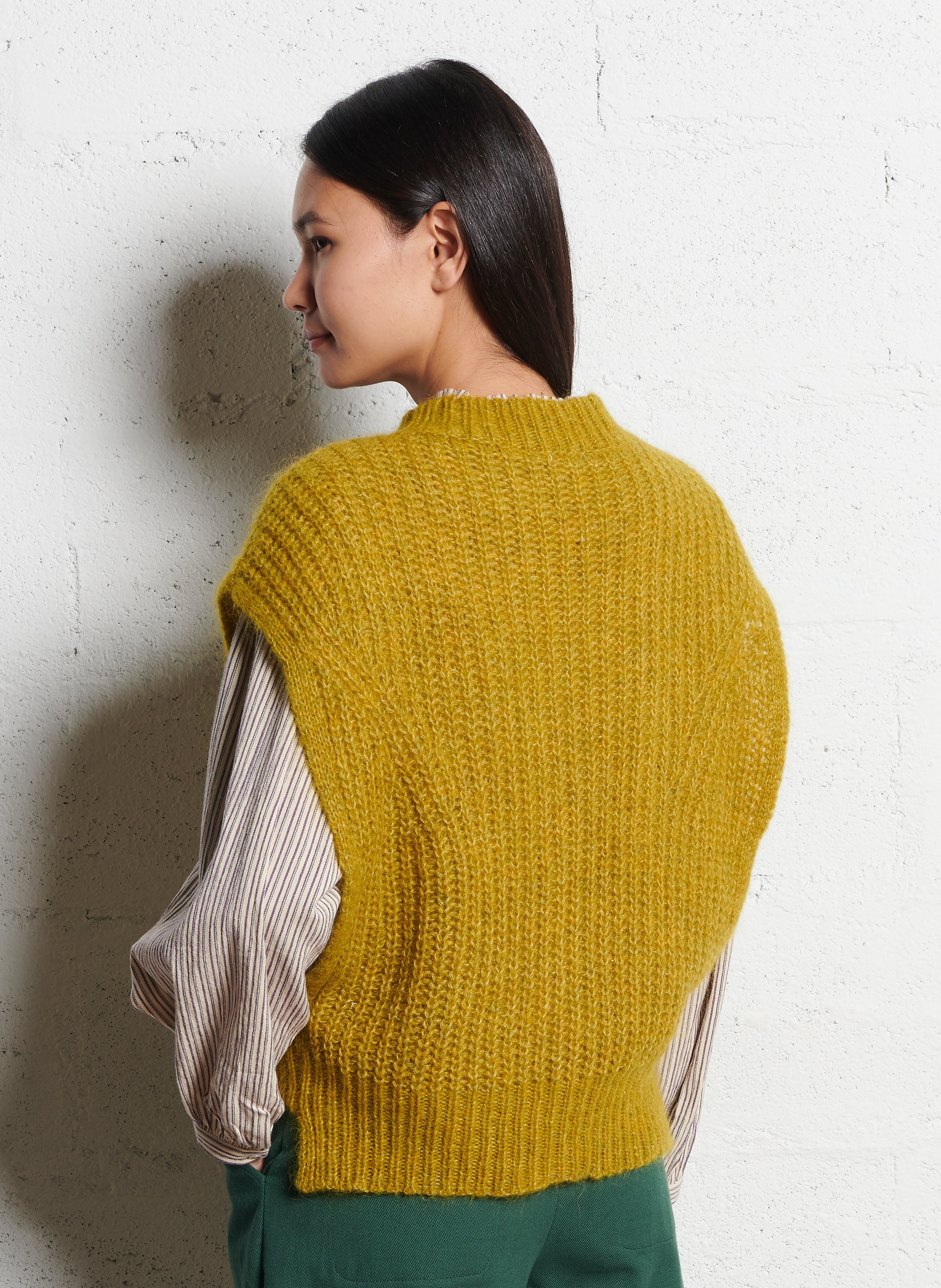 Pull sans manches en maille tricotée LOUISE MISHA Vert