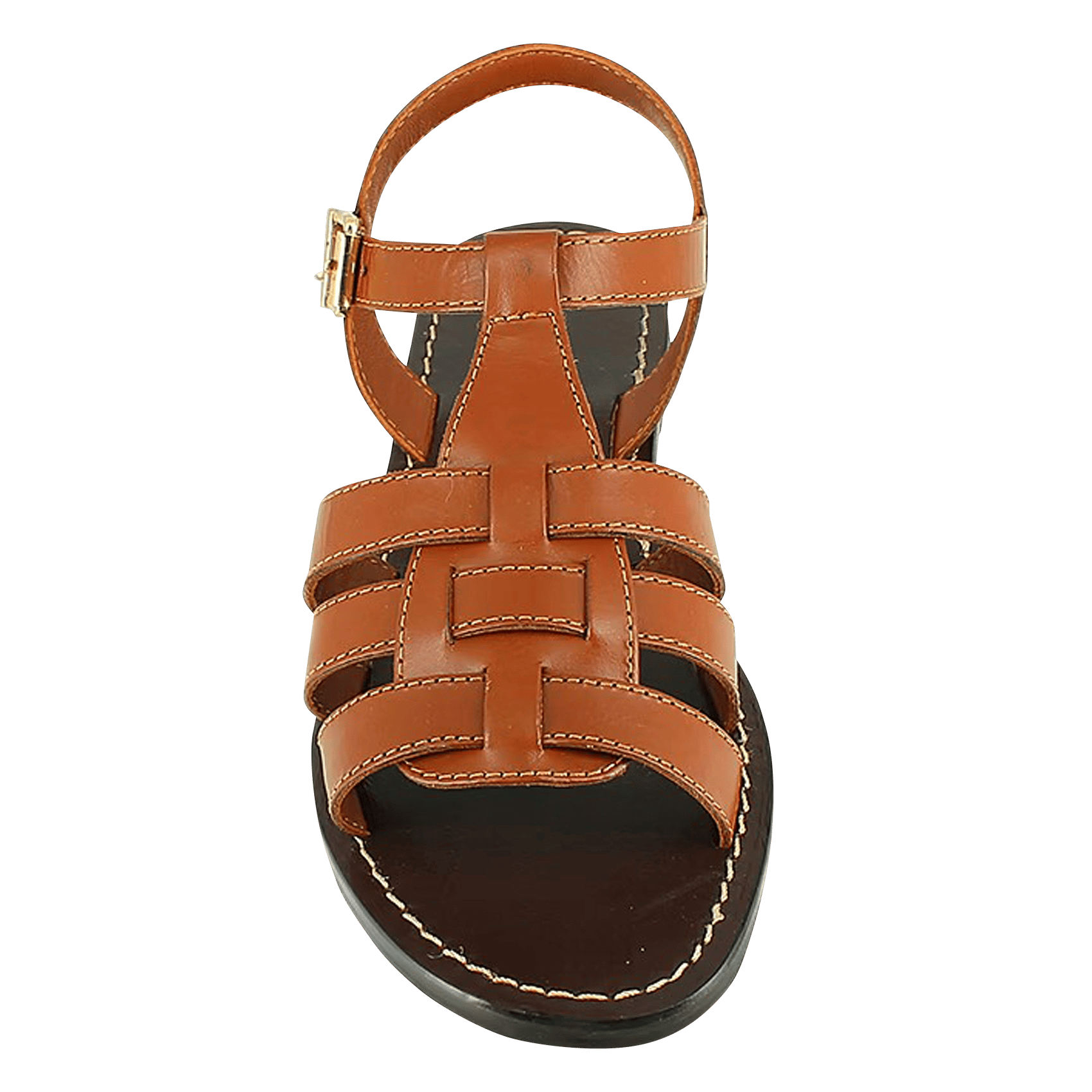 Aouda flat leather sandals JONAK Brown