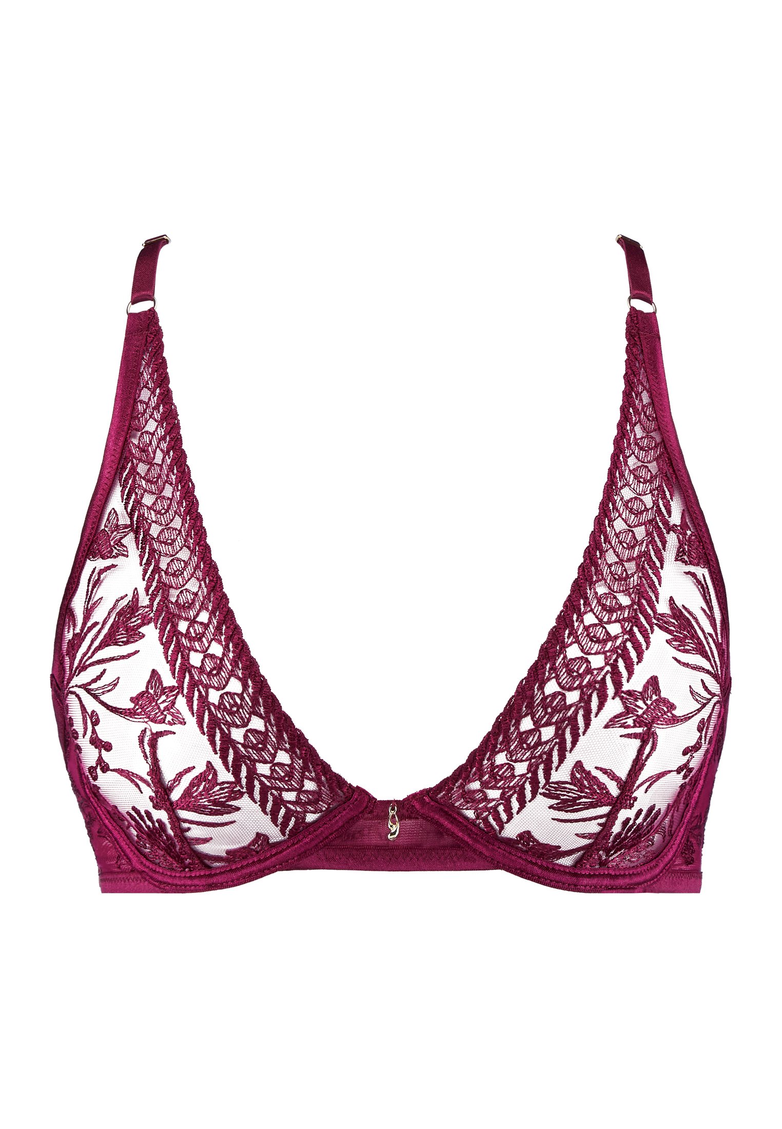 A la Folie kohl black underwired triangle bra AUBADE Red