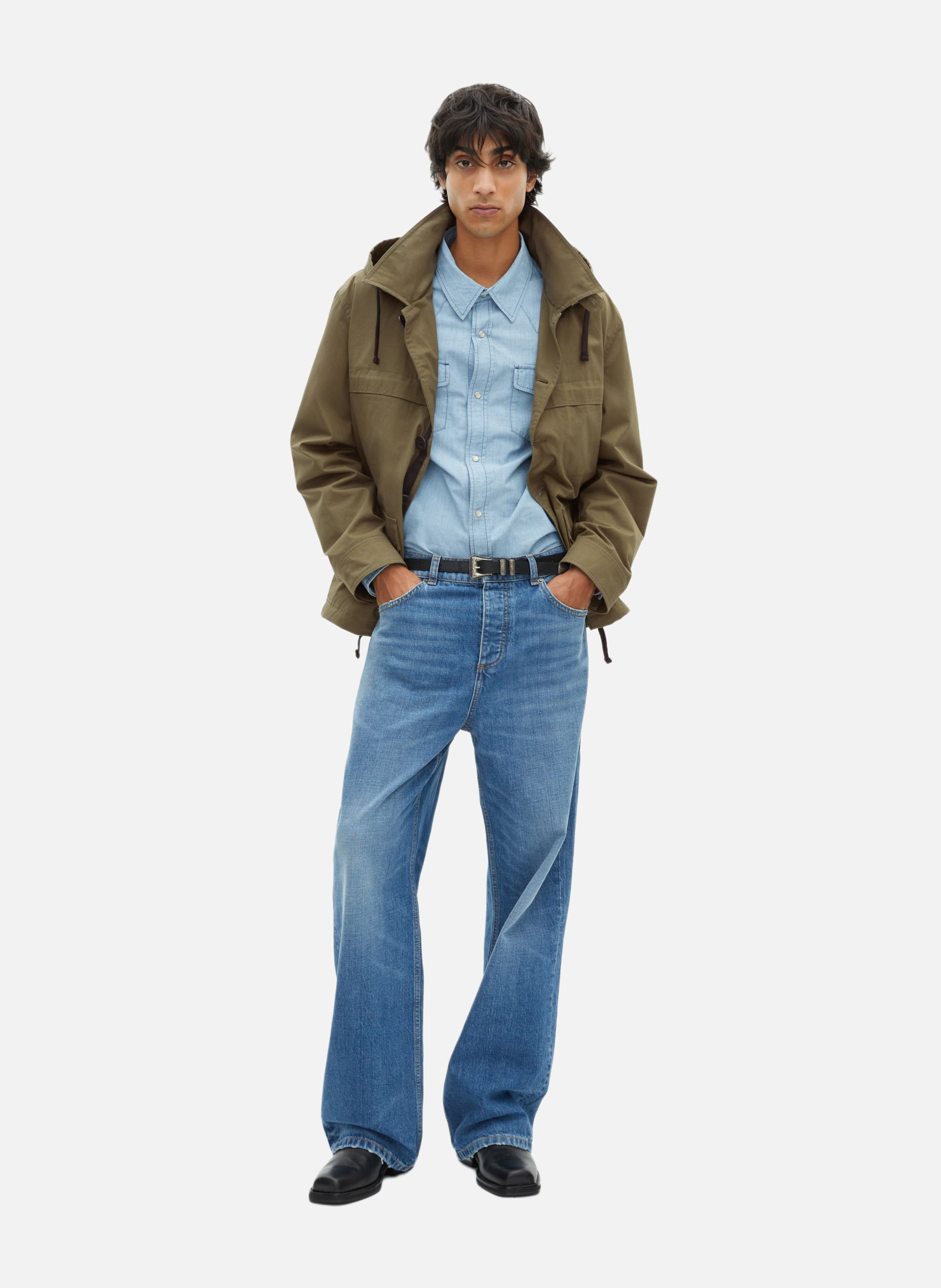 Cropped hooded parka THE KOOPLES Green