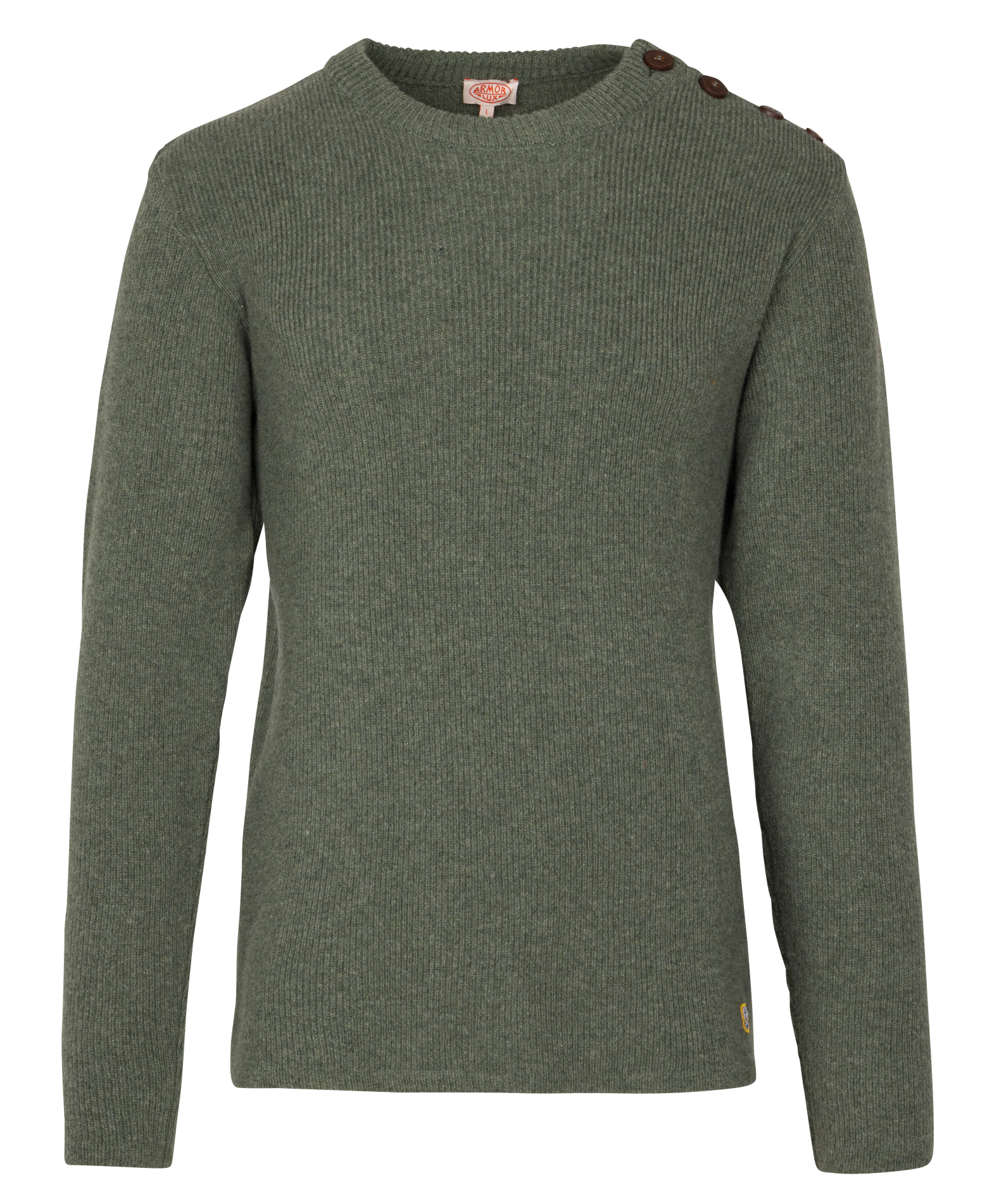 Pull col rond en laine d'agneau  ARMOR LUX Kaki